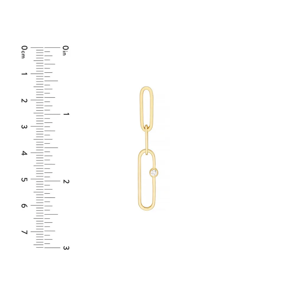 14k Gold Dangle Paper Clip Earrings