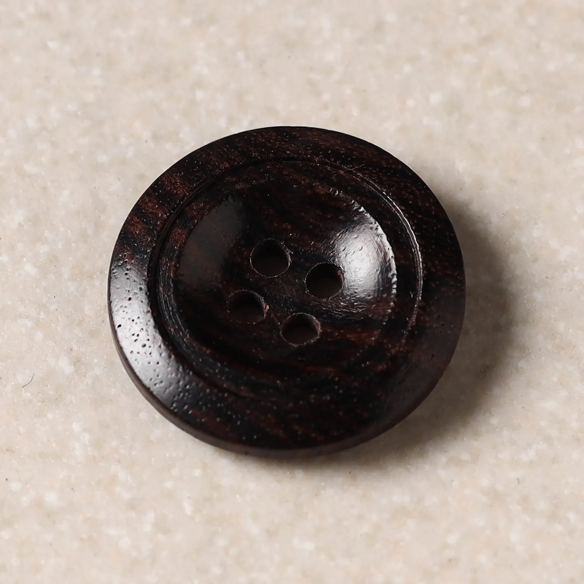 1.5cm Hand Carved Rose Wooden Clothing Button (Single Piece) 67