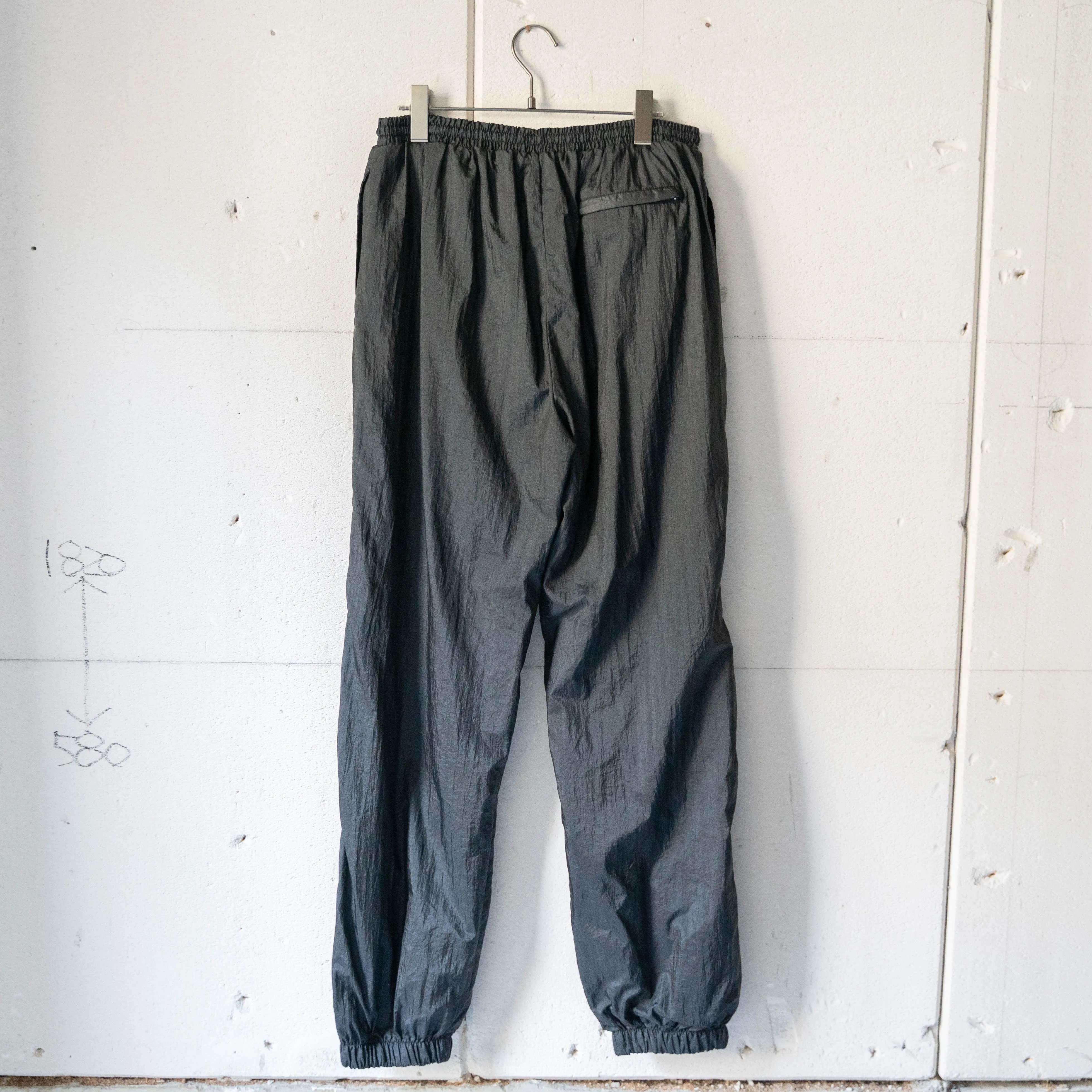 1990-00s 'Wilson' black color nylon pants