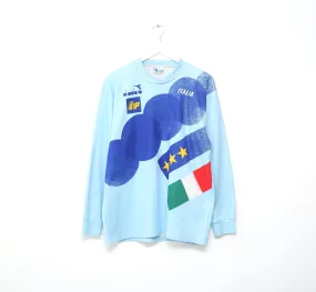 1990/92 ITALY Vintage Diadora Long Sleeve Player Issue Training Shirt (L)