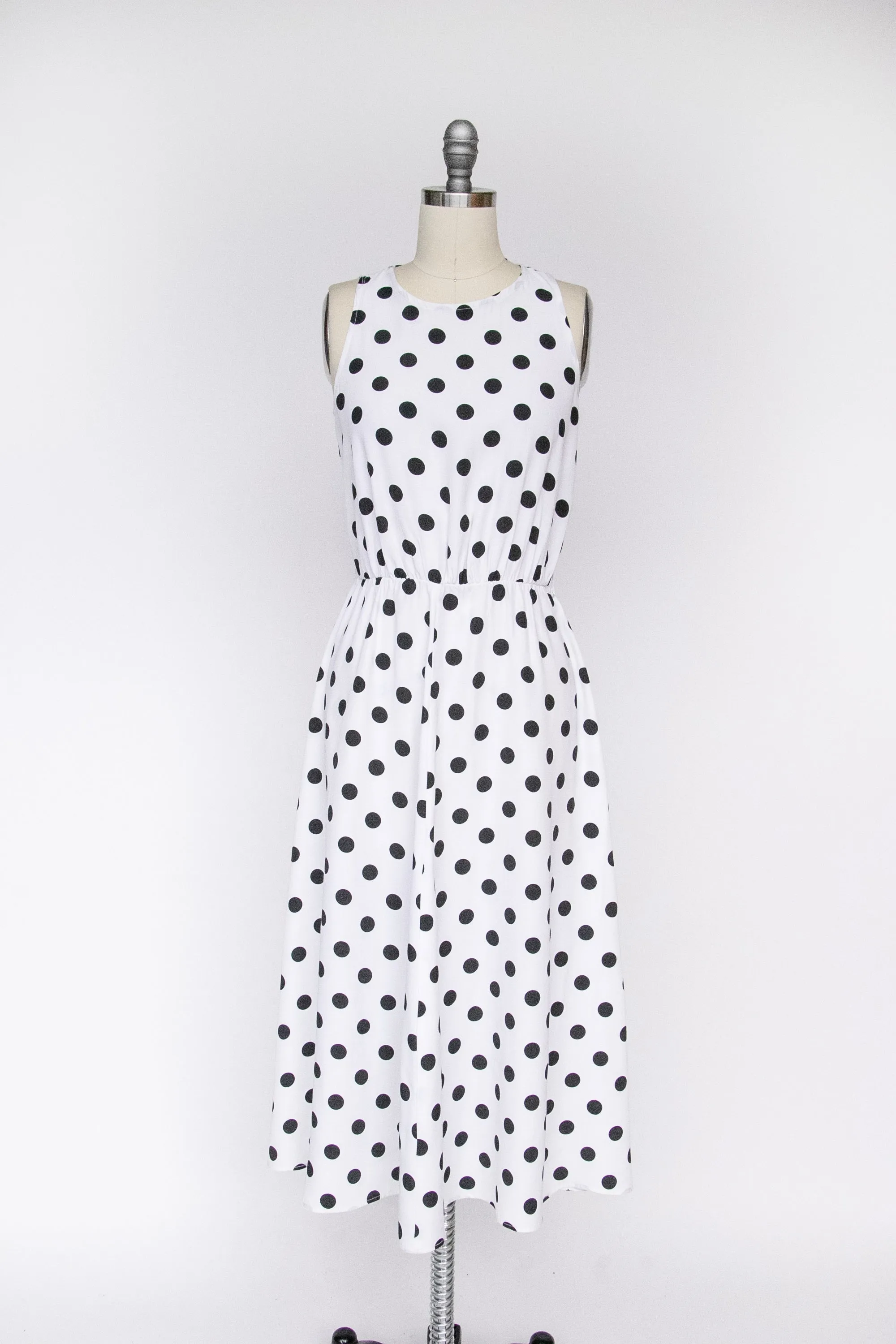 1990s Dress Polka Dot Full Skirt S