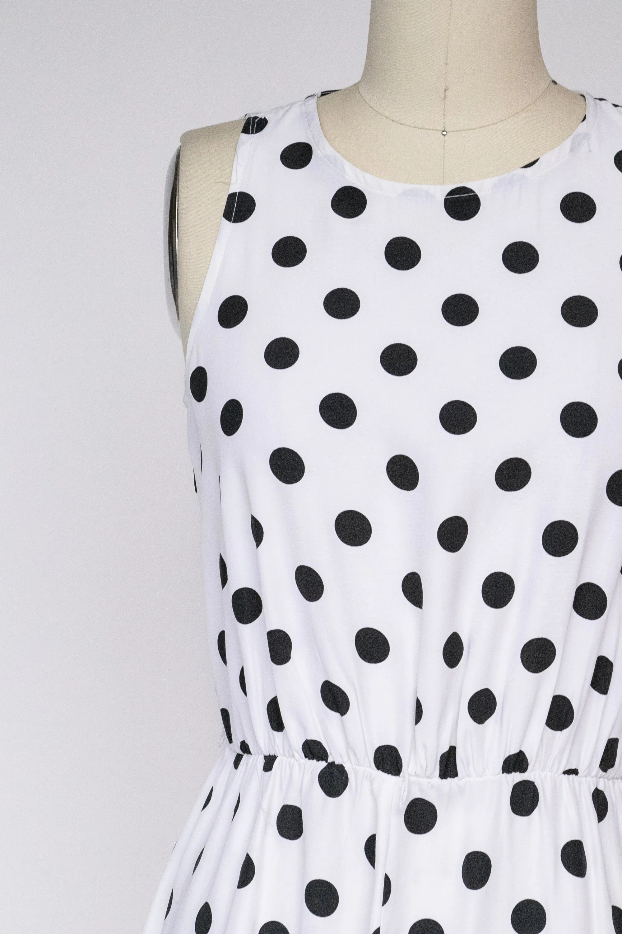 1990s Dress Polka Dot Full Skirt S