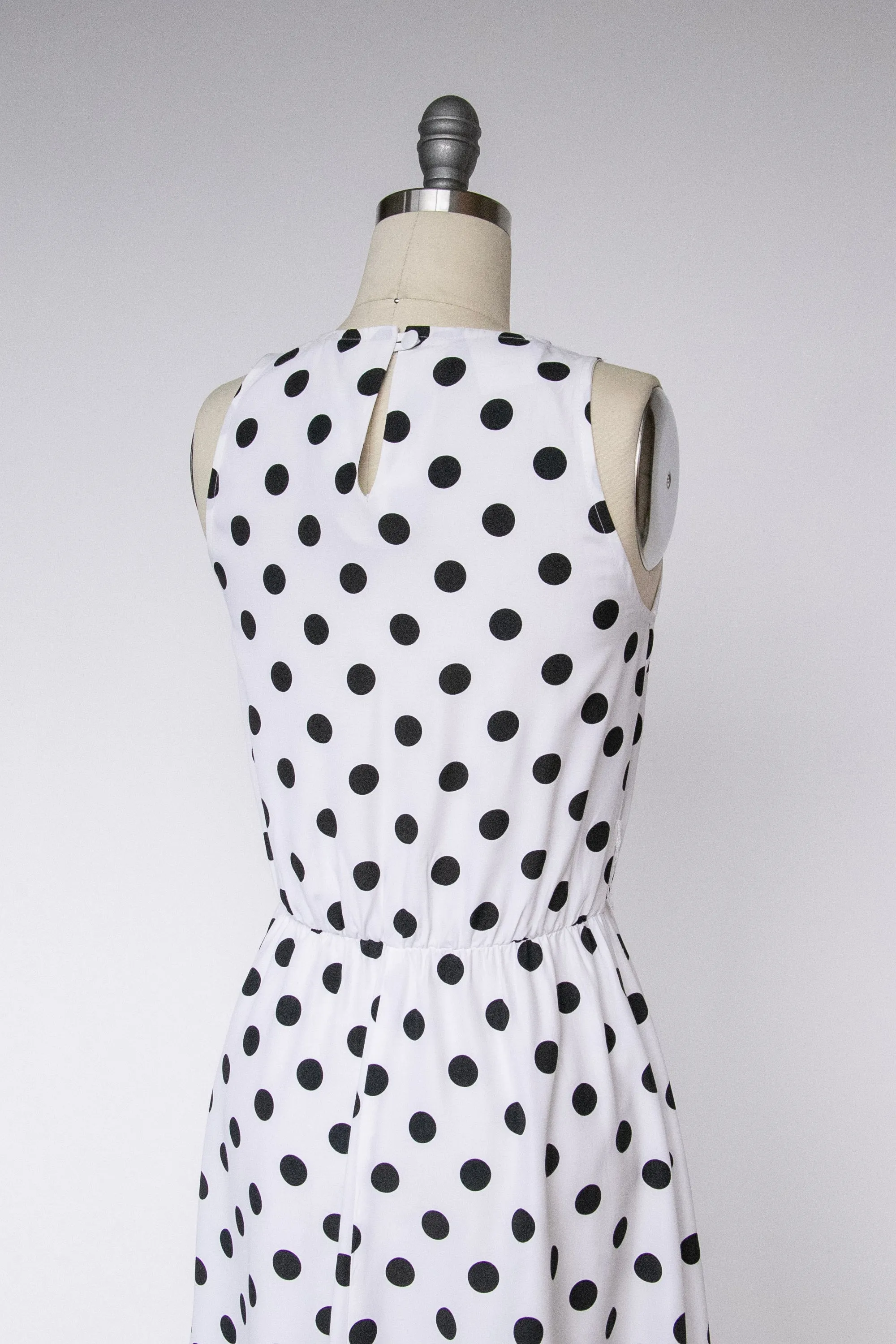 1990s Dress Polka Dot Full Skirt S