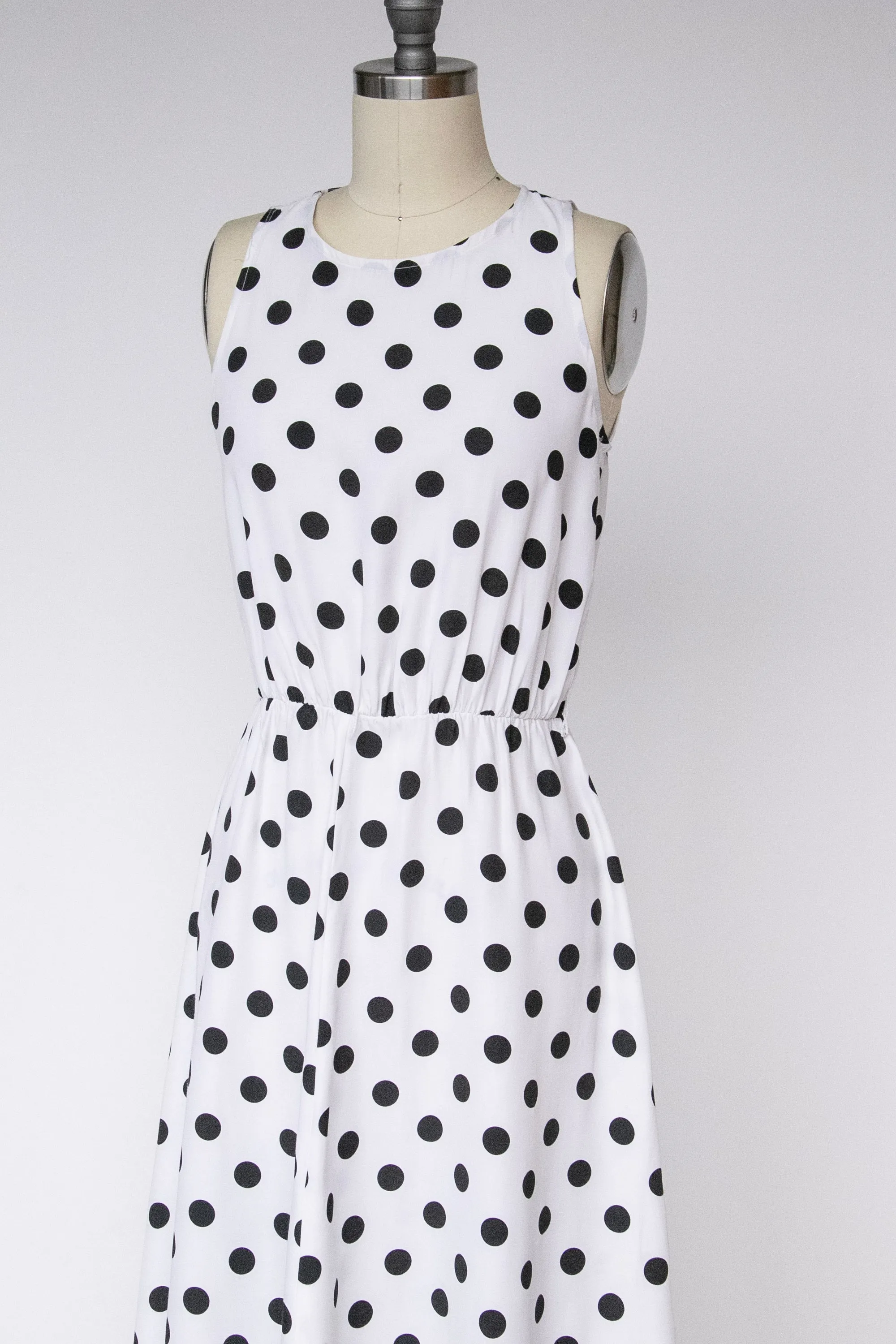 1990s Dress Polka Dot Full Skirt S