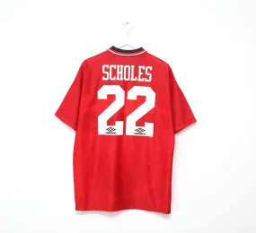 1994/96 SCHOLES #22 Manchester United Home Football Shirt (XL)