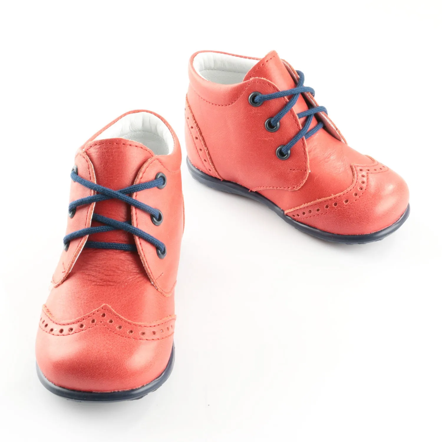 (2341-5) Emel first shoes - red brogue