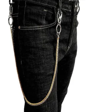 29'' SOLID STAINLESS STEEL BIKER SILVER Gold WALLET CHAIN LONG PANTS CHAIN PUNK jeans chain jean chainS FOR MEN