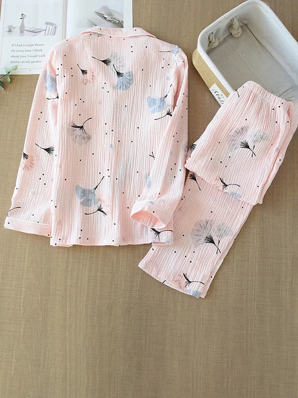 2Pcs Dandelion Printed Pajama Set