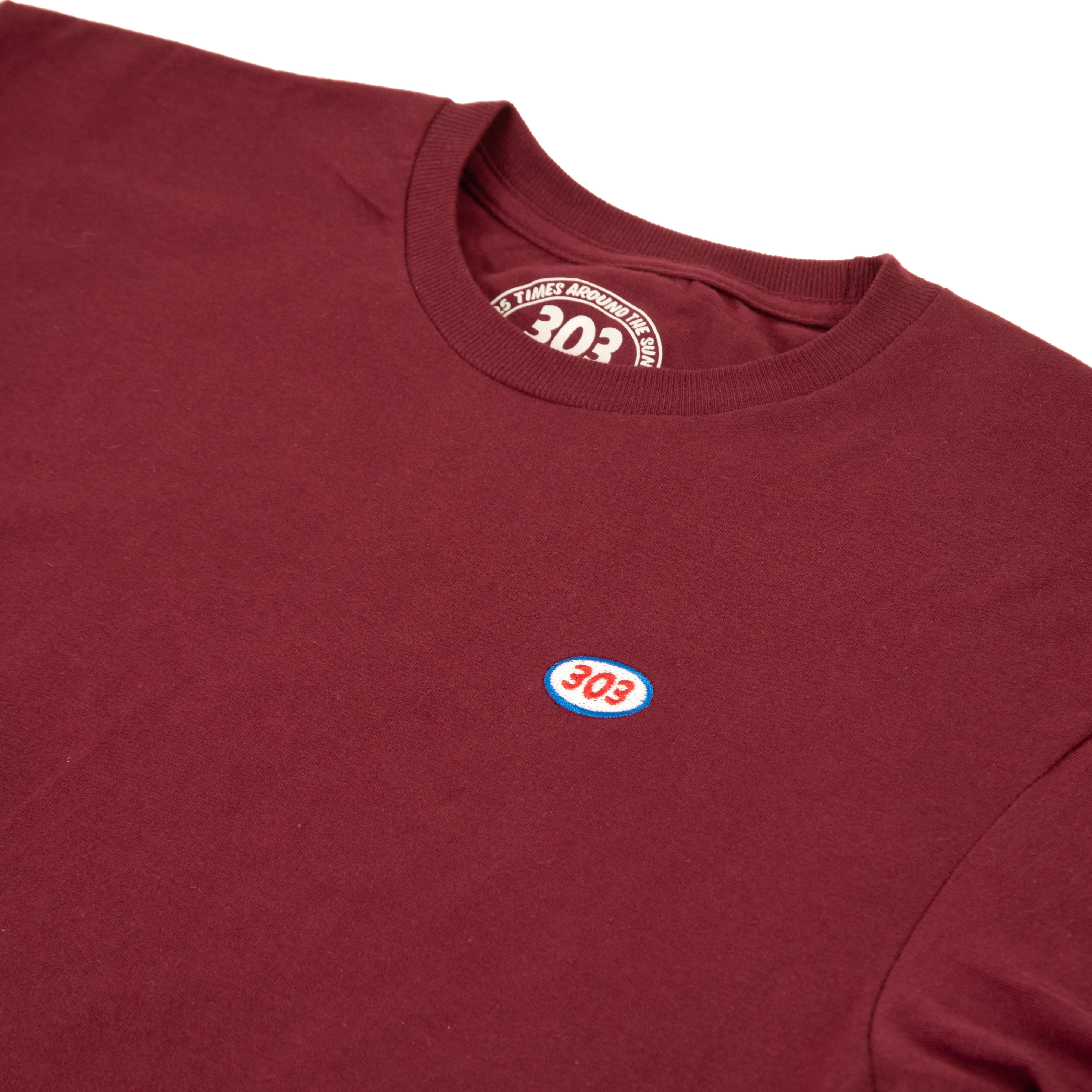 303 Boards - 303 Embroidered Oval Tee (Maroon)