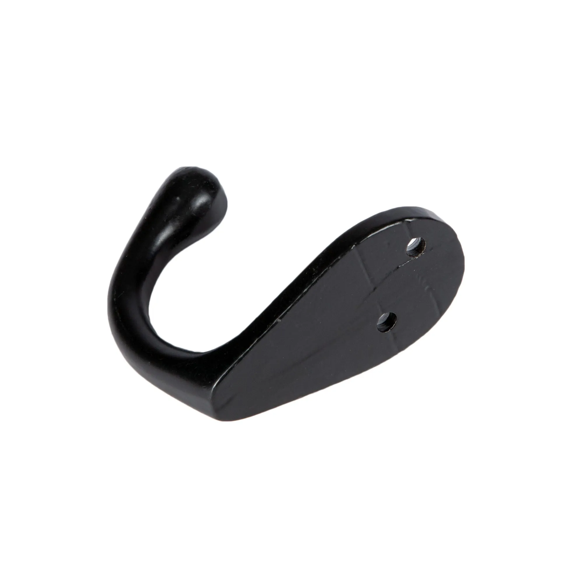 30mm x 55mm Black Narrow Single Robe Hook - By Hammer & Tongs