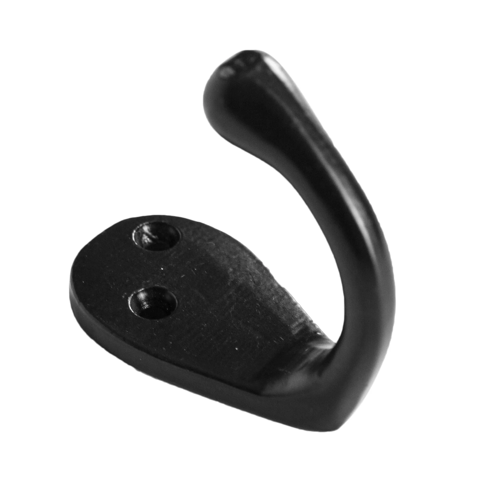 30mm x 55mm Black Narrow Single Robe Hook - By Hammer & Tongs