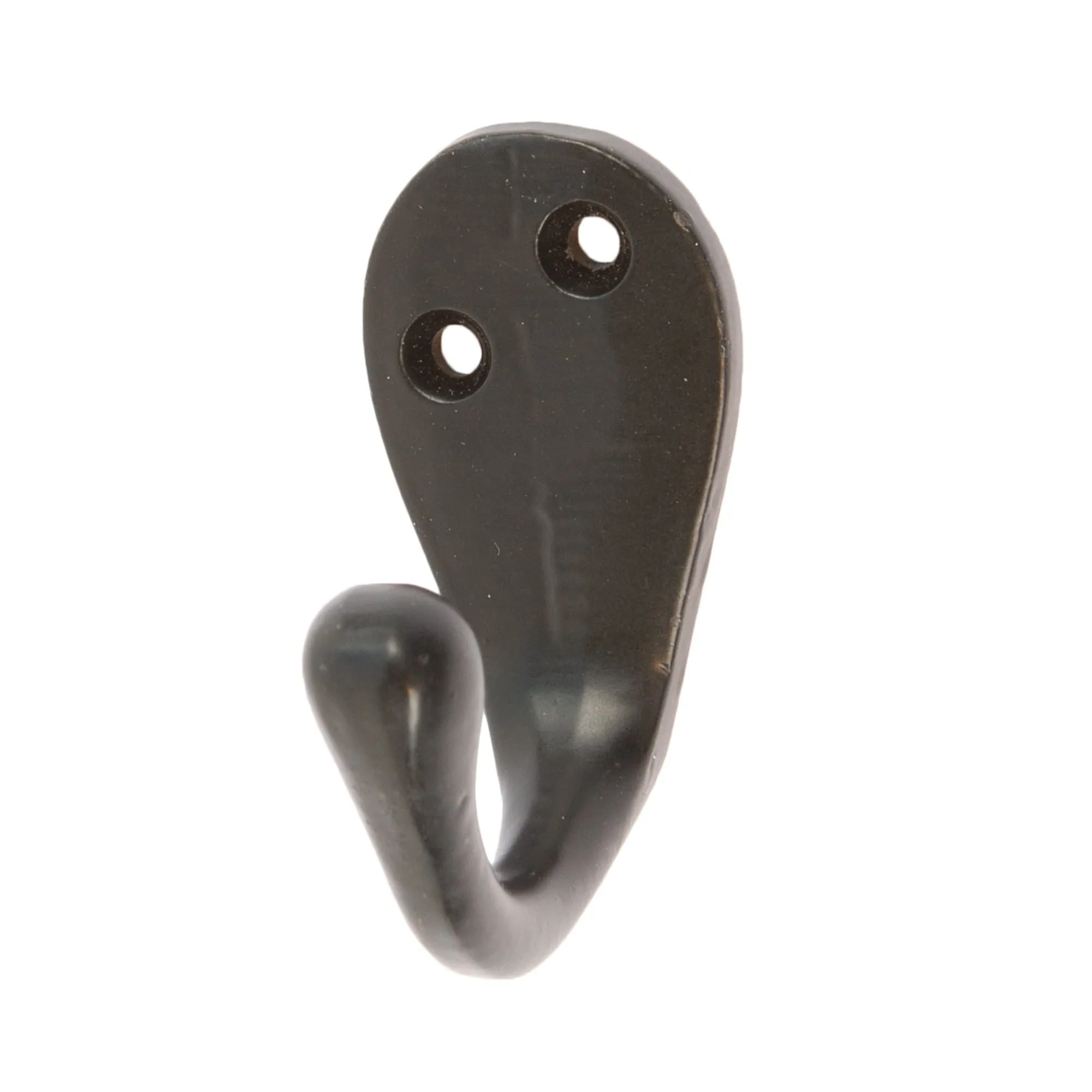 30mm x 55mm Black Narrow Single Robe Hook - By Hammer & Tongs