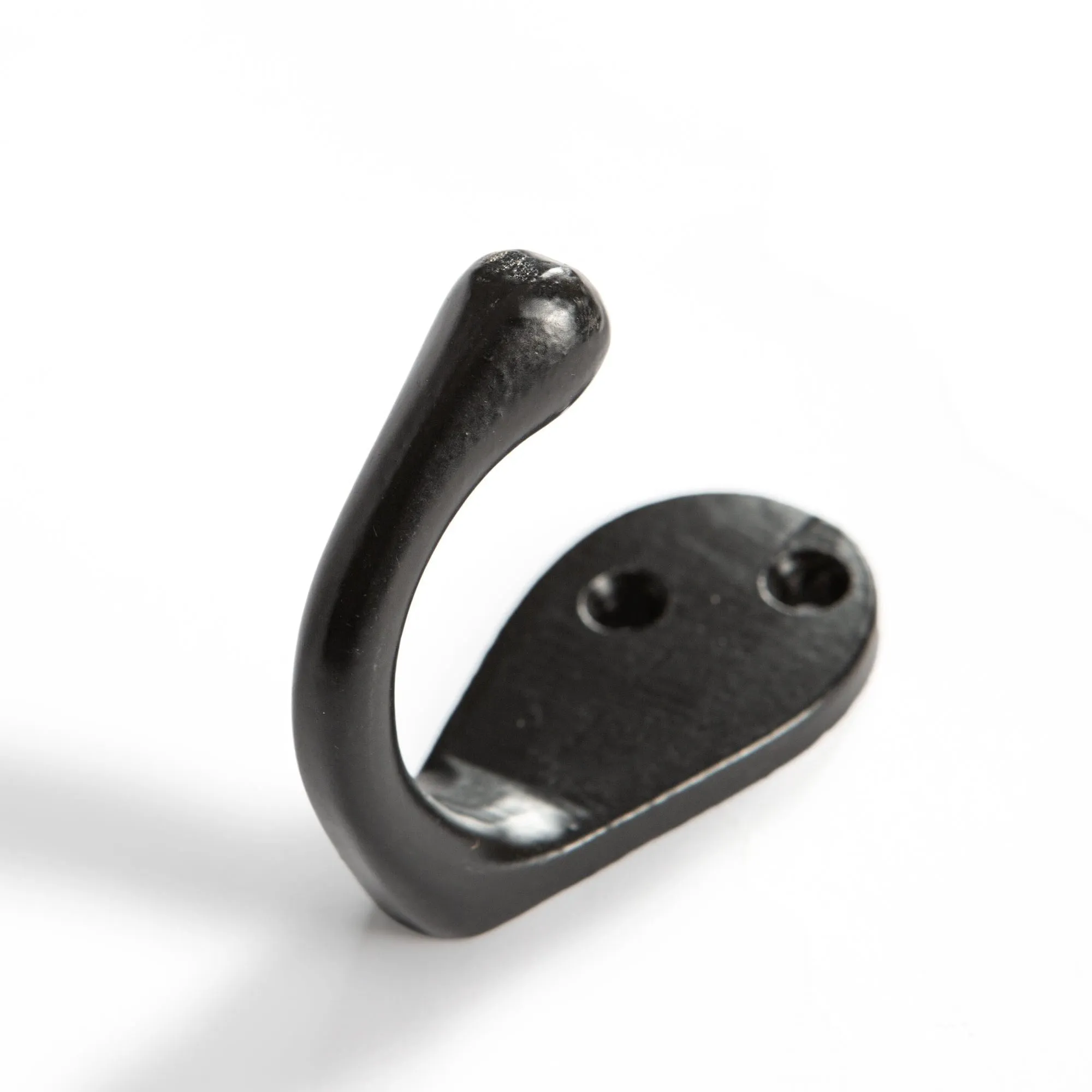 30mm x 55mm Black Narrow Single Robe Hook - By Hammer & Tongs