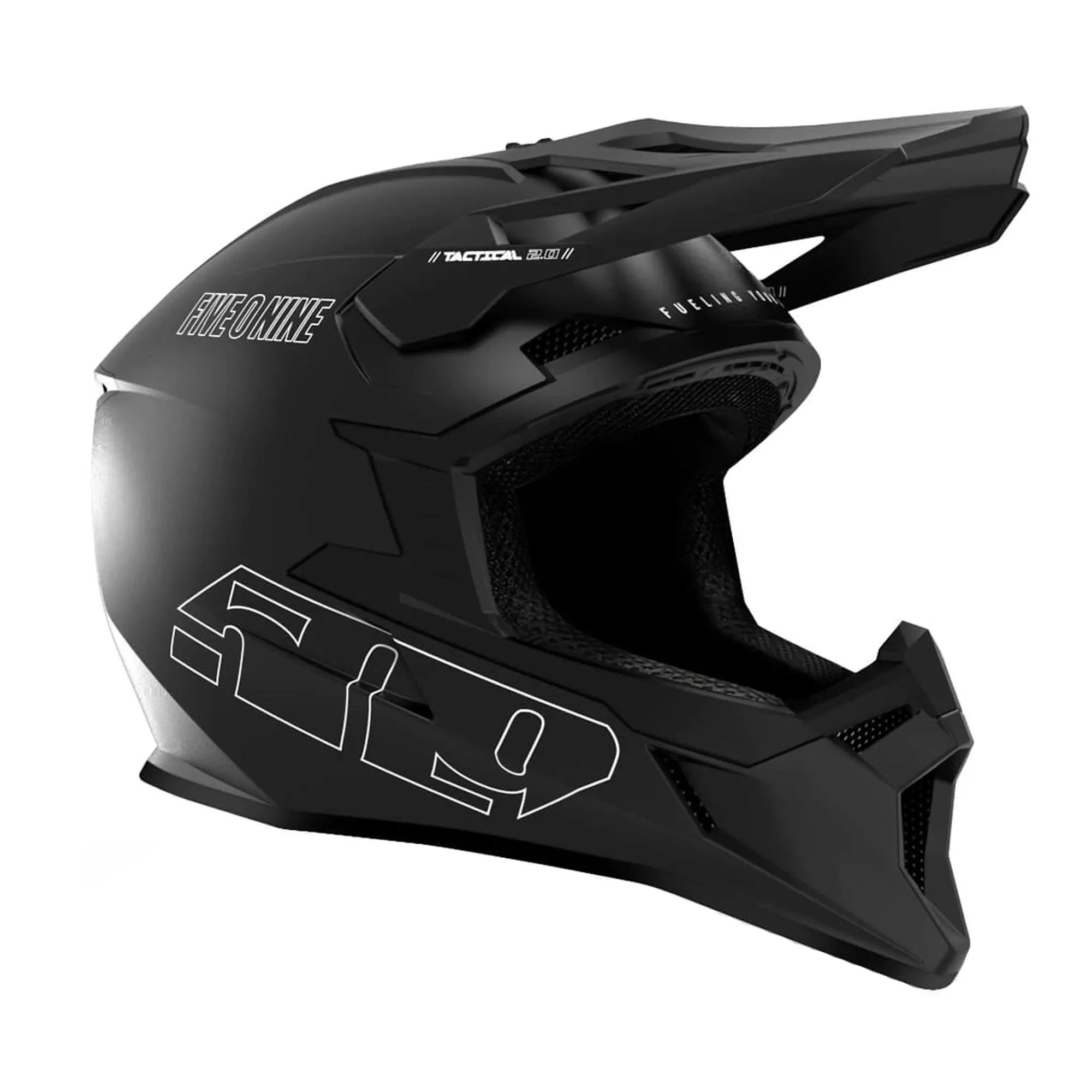 509  Tactical 2.0 Enduro Helmet Durable Polycarbonate Motocross Black FMVSS 218