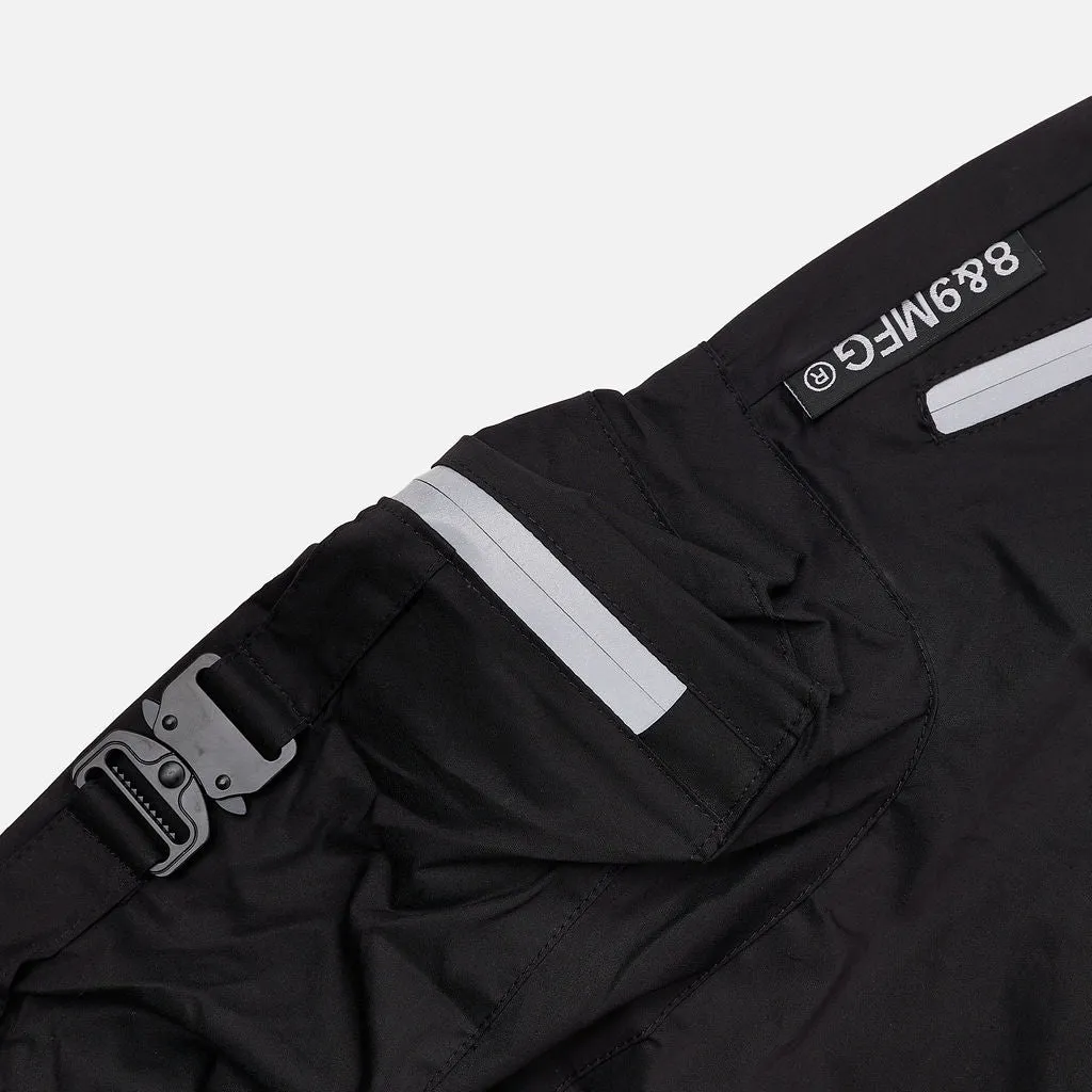 8&9 - Combat Nylon Short - Black with Grey Zippers