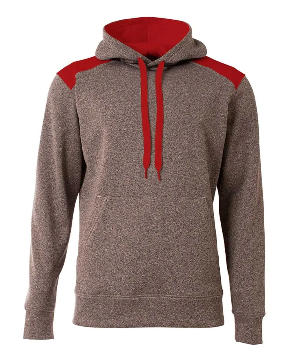 A4 N4093 Tourney Fleece Hoodie - Heather Scarlet