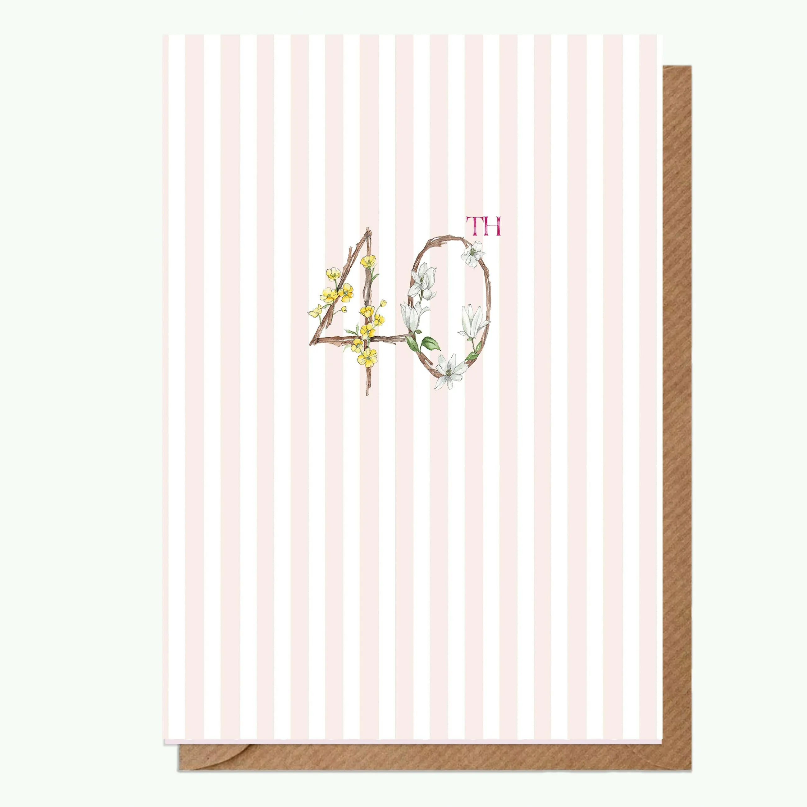 A6 Greeting Card with Ceramic Keepsake - 40th