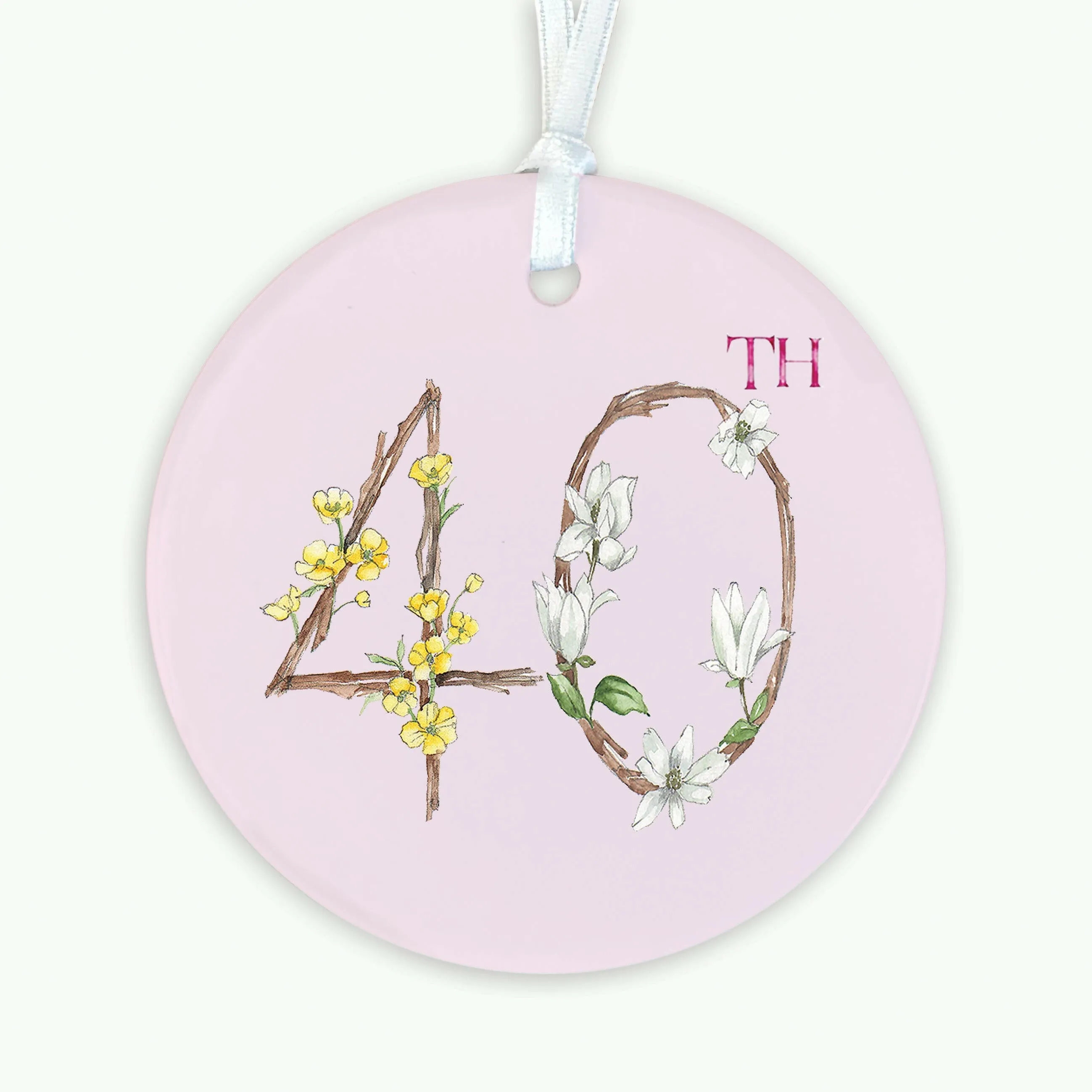 A6 Greeting Card with Ceramic Keepsake - 40th