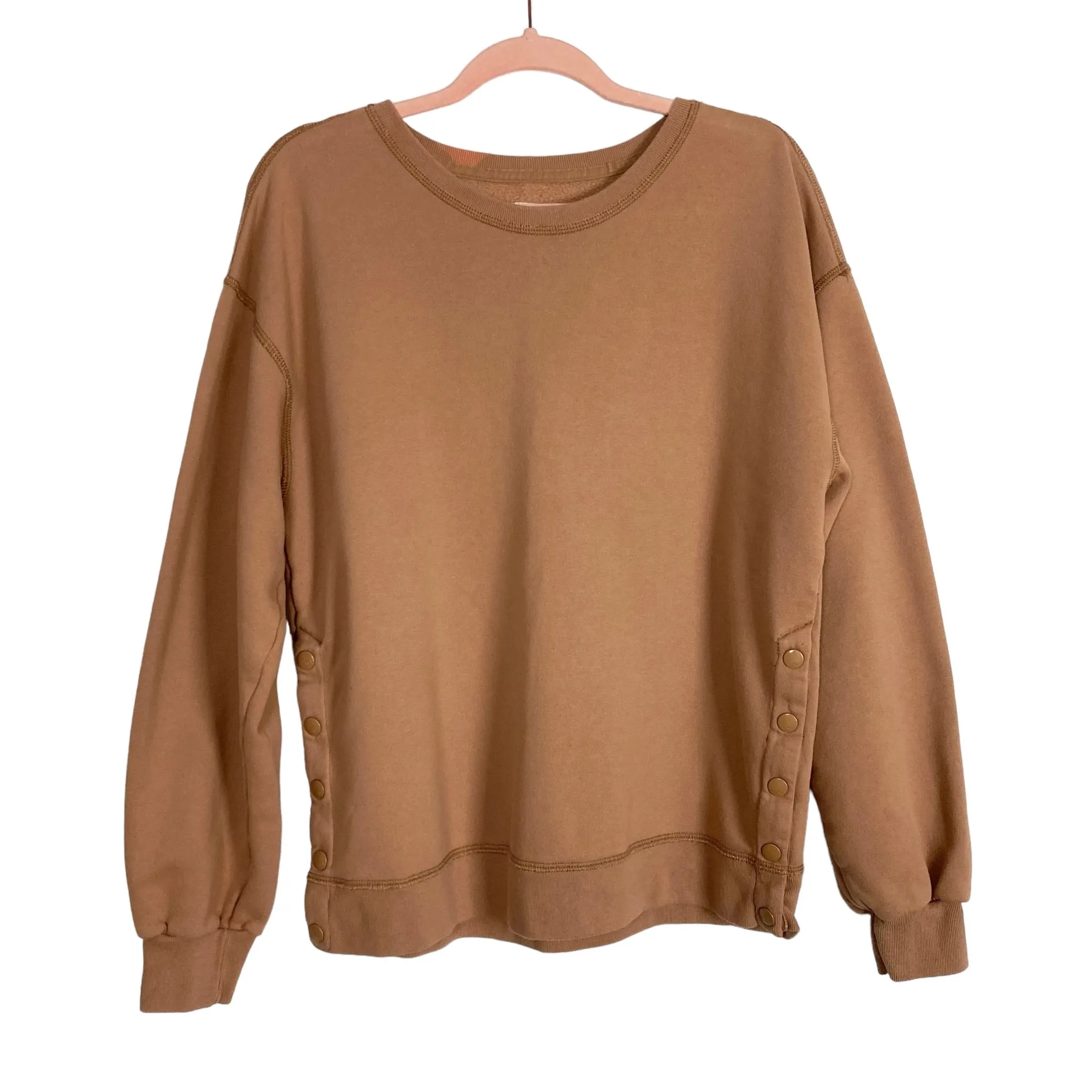 Abercrombie & Fitch Camel with Side Snaps Soft A&F Collection Sweatshirt- Size L (see notes, sold out online)