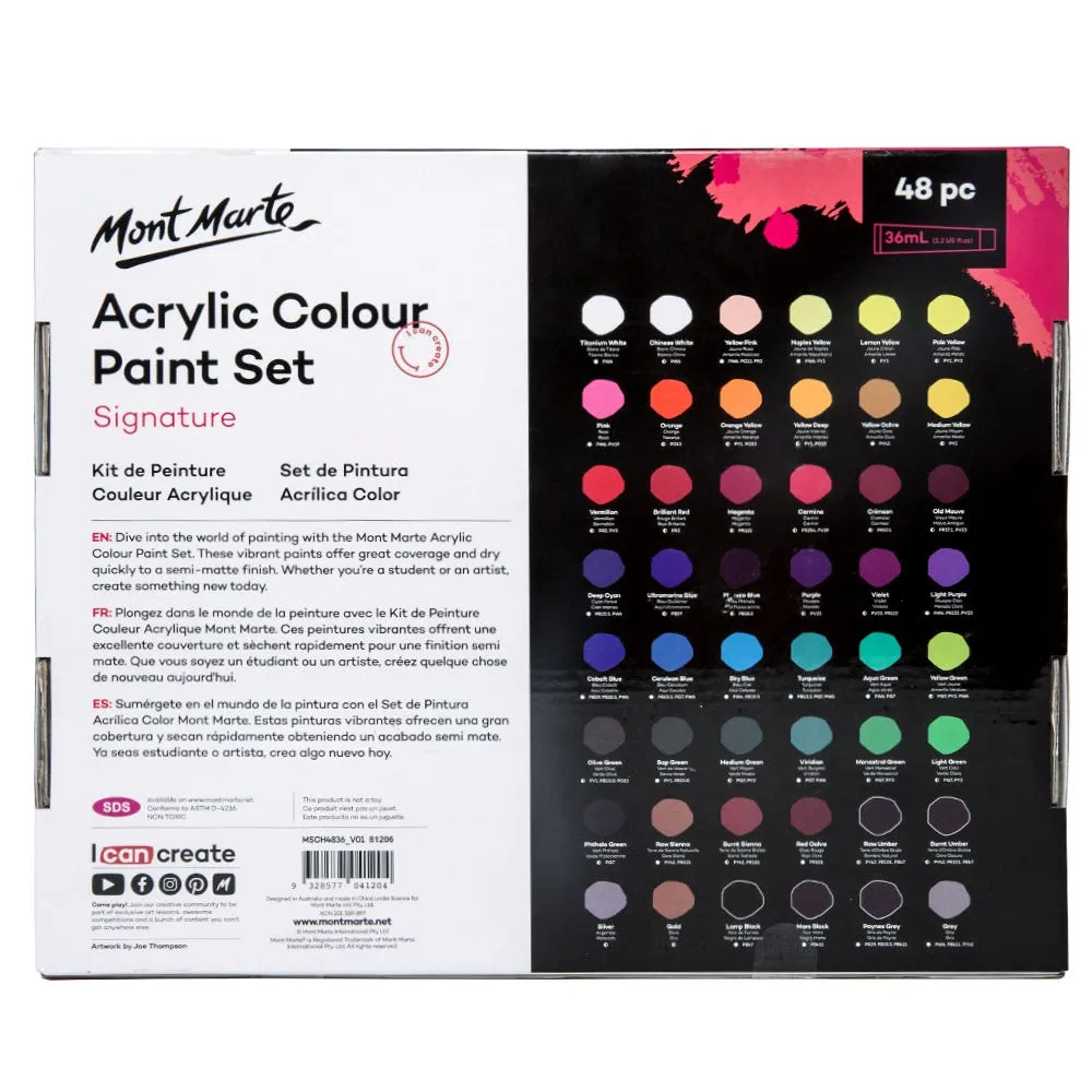 Acrylic Colour Paint Set Signature 48pc x 36ml (1.2 US fl.oz)