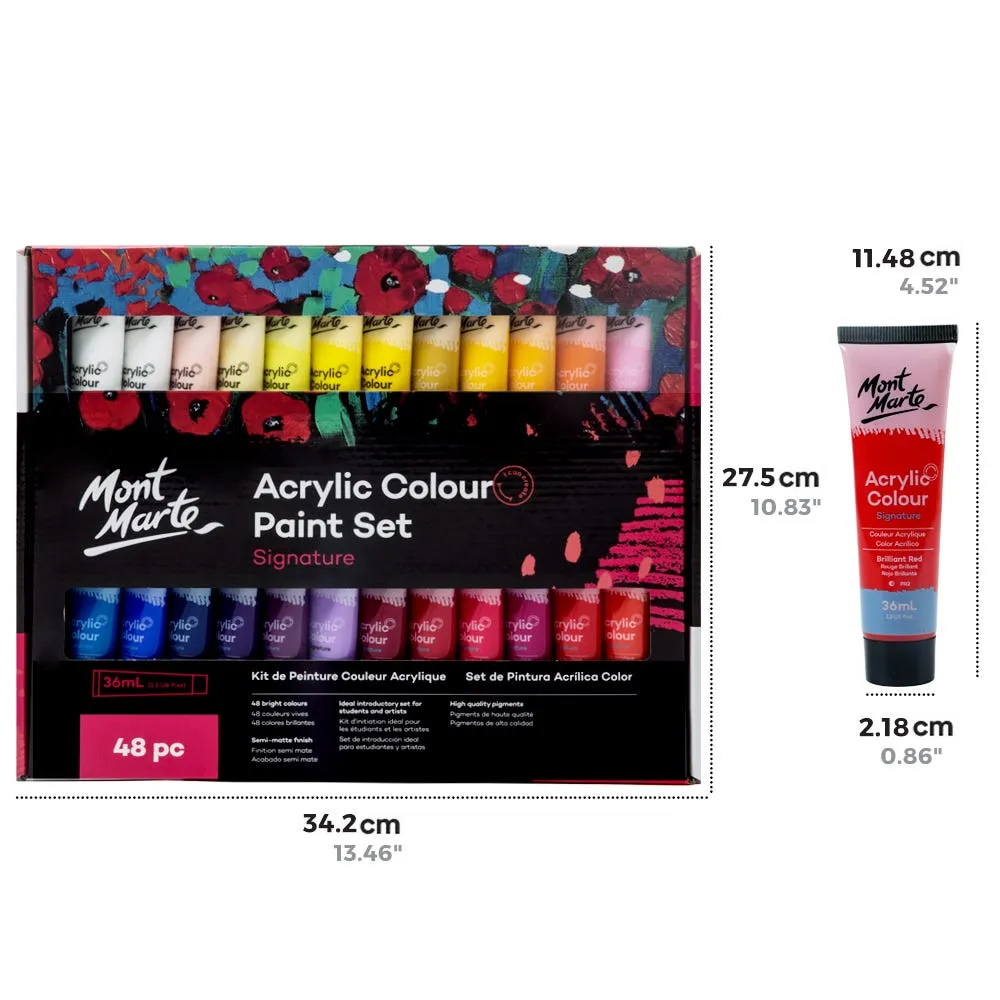 Acrylic Colour Paint Set Signature 48pc x 36ml (1.2 US fl.oz)