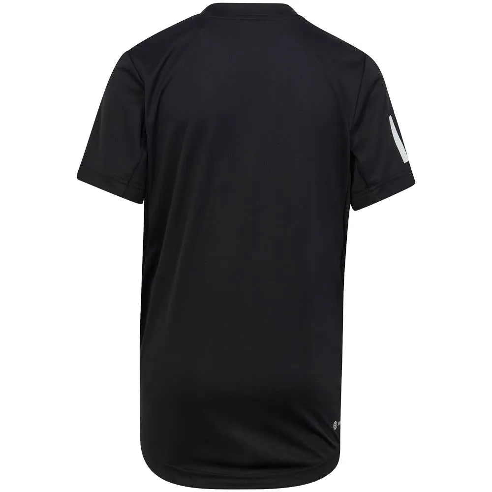 adidas Boys Club 3 Stripe Tee - Black