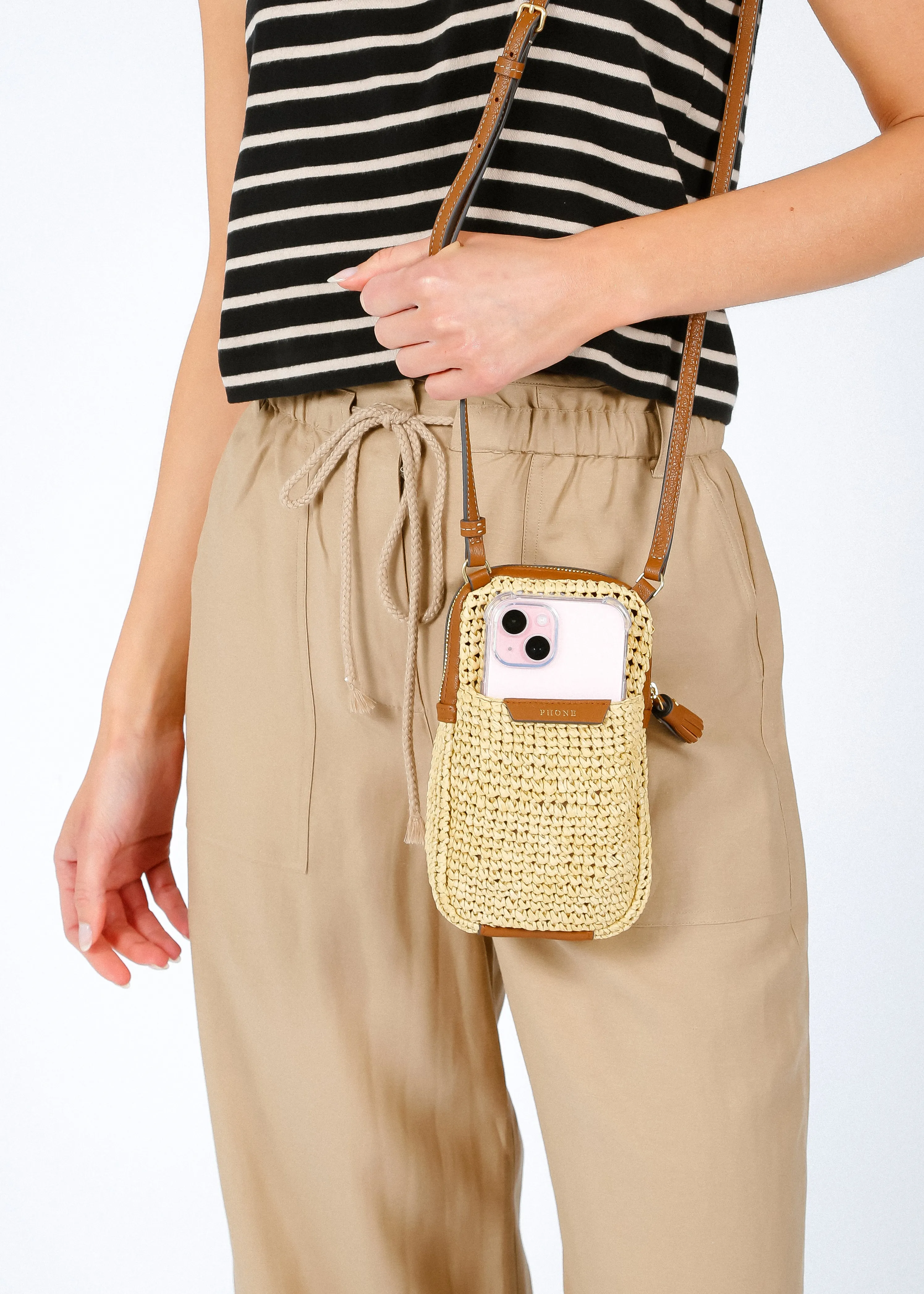 AH Essentials Cross Body in Natural Raffia