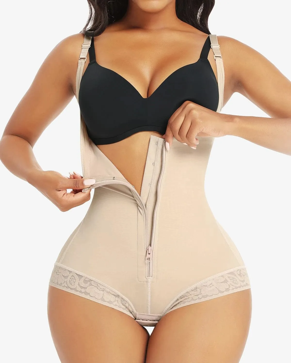 AirSlim® Lace Zipper Open Bust Shapewear