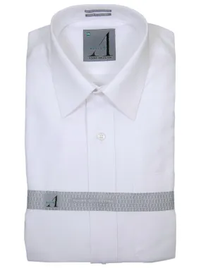 Alviso 18457 60% Cotton/40% Polyester Boy's Dress Shirt - Tonal Weave - White