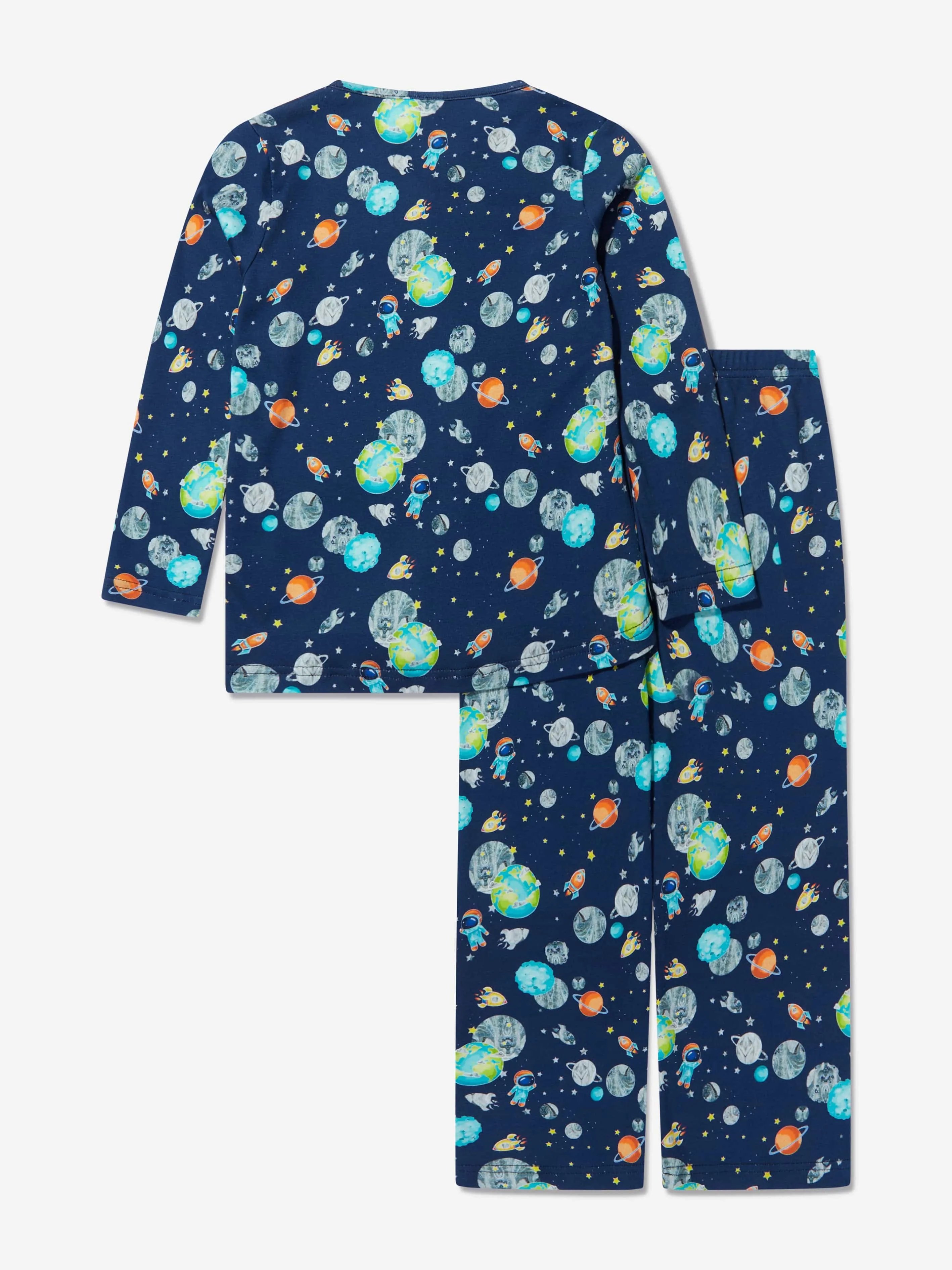 Amiki Children Boys Chris Space Print Pyjama Set in Blue