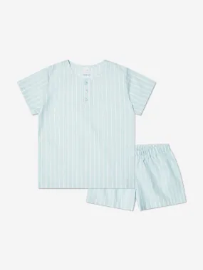 Amiki Children Boys Harry Striped Short Pyjama Set in Blue