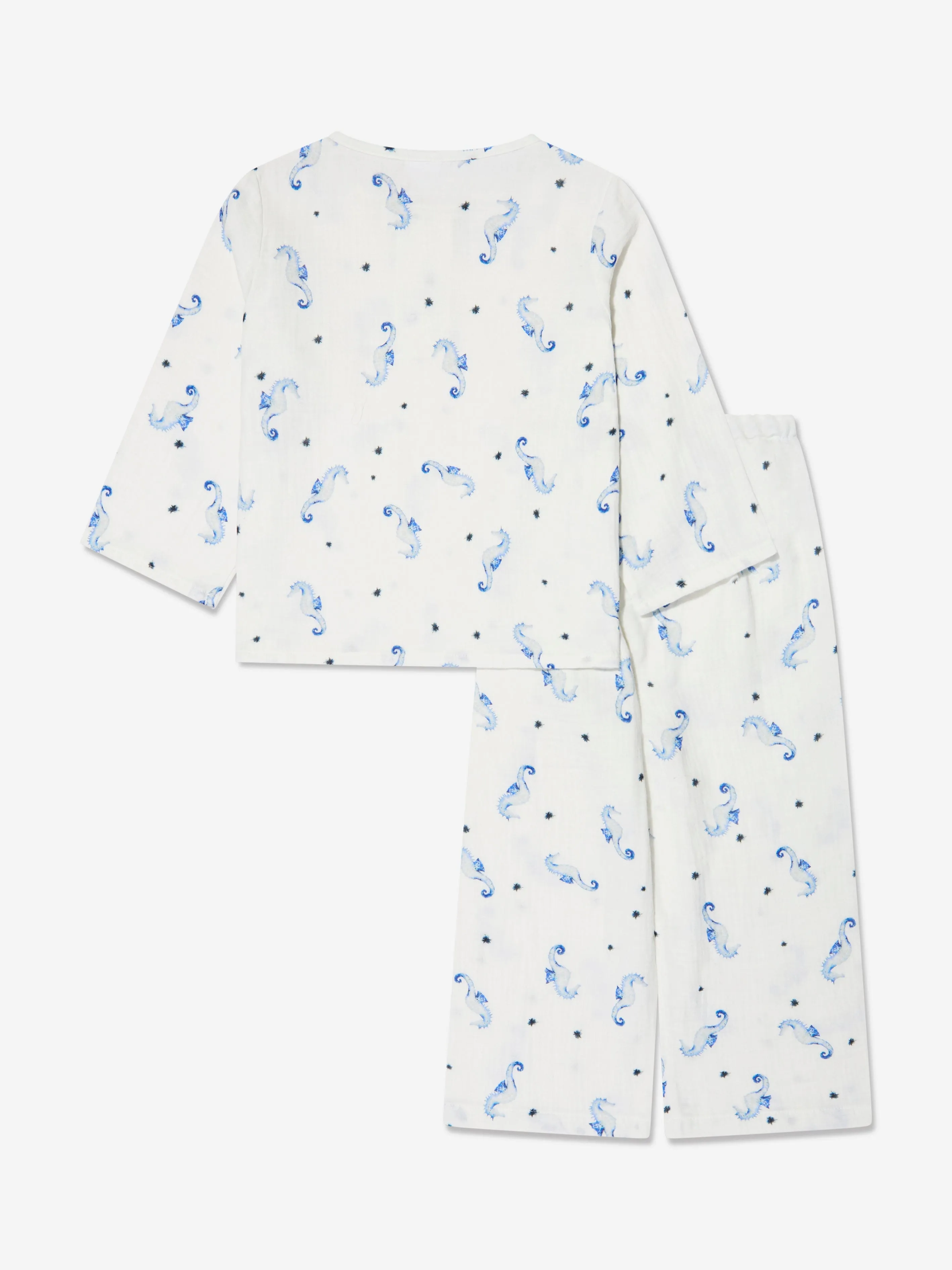 Amiki Children Boys Karl Seahorse Pyjama Set in White