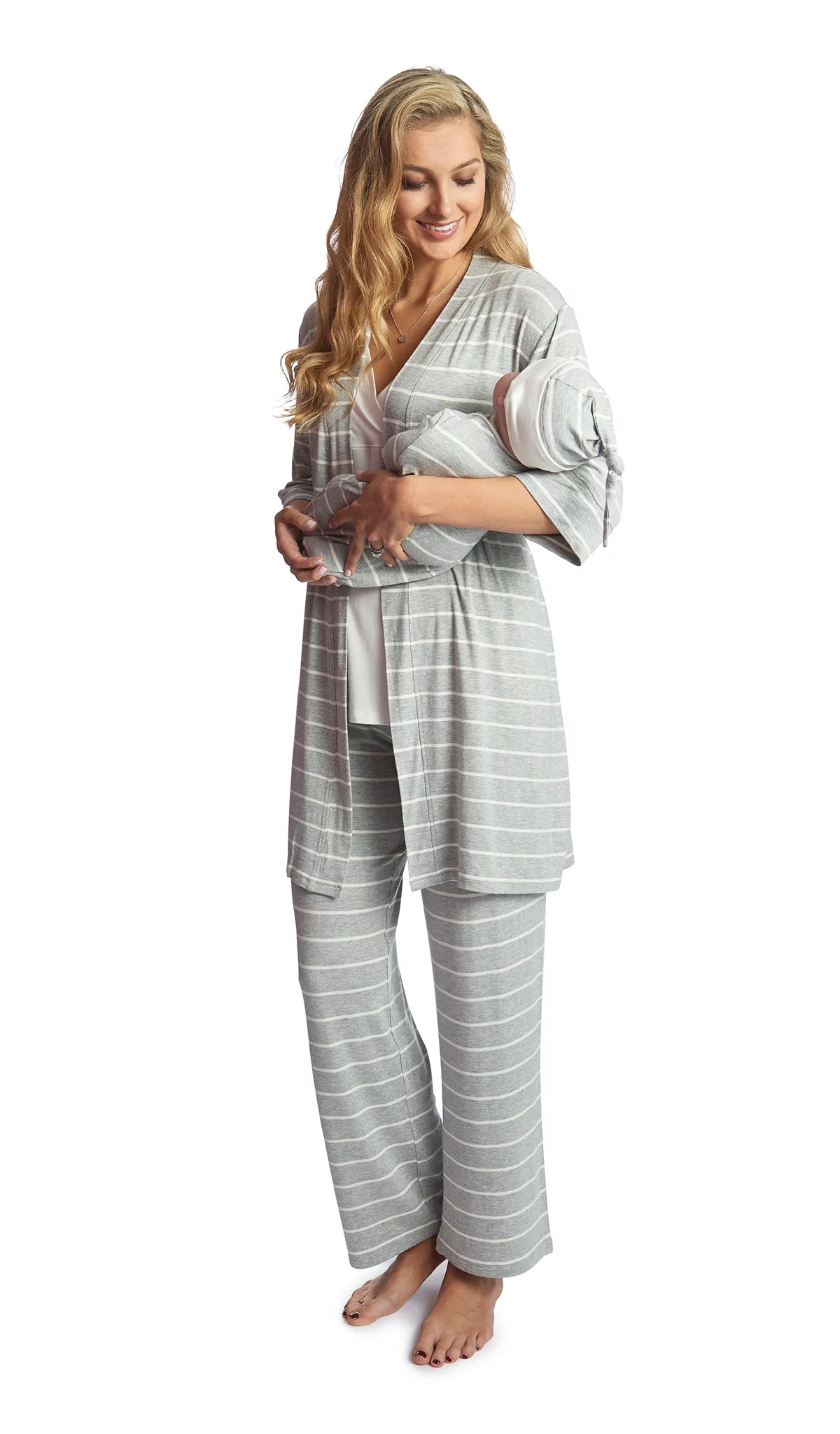 Analise 5-Piece Heather Grey Stripe