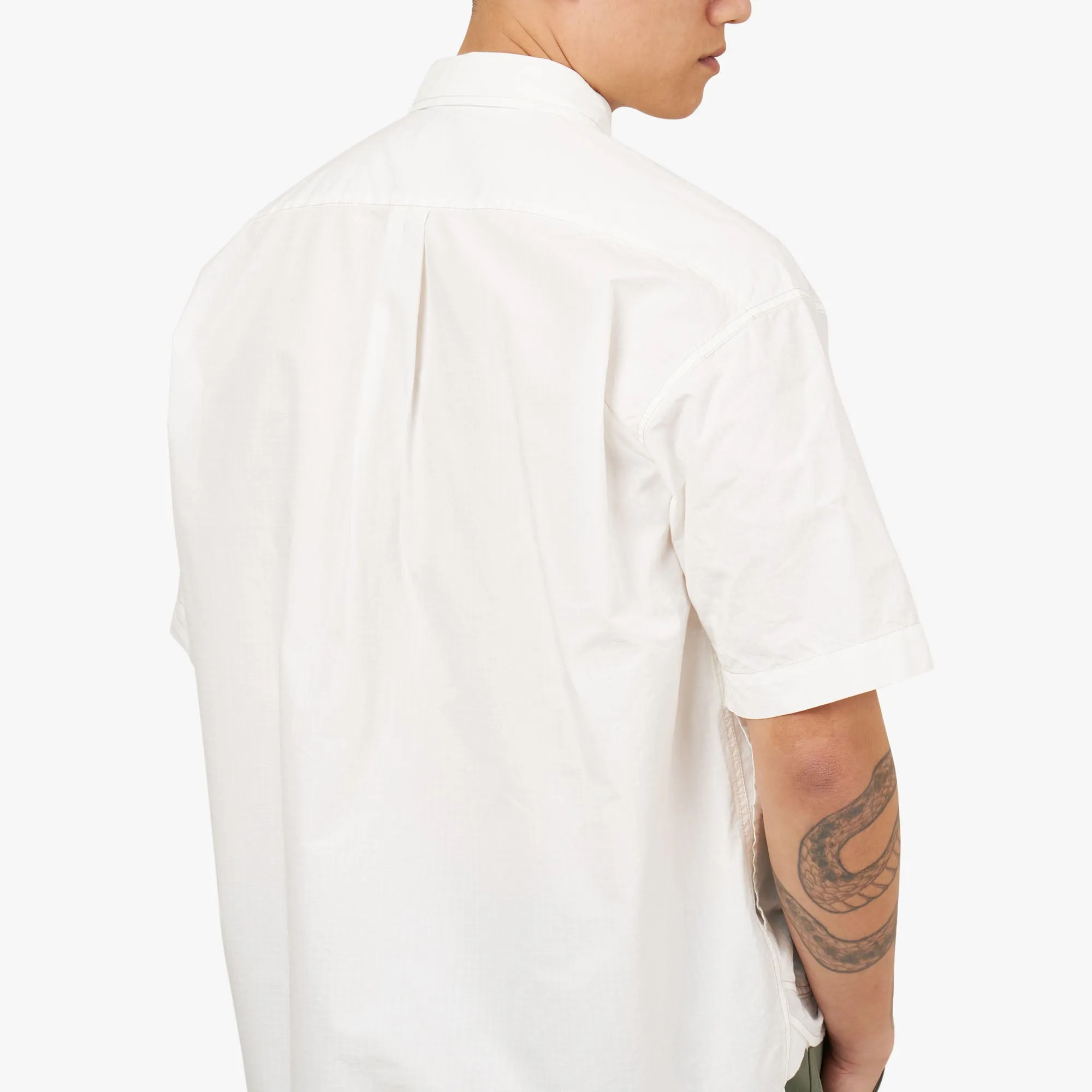 and wander Rip Short Sleeve Shirt / White