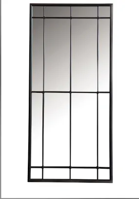 Annetta Rectangular Window Pane Wall Mirror Black