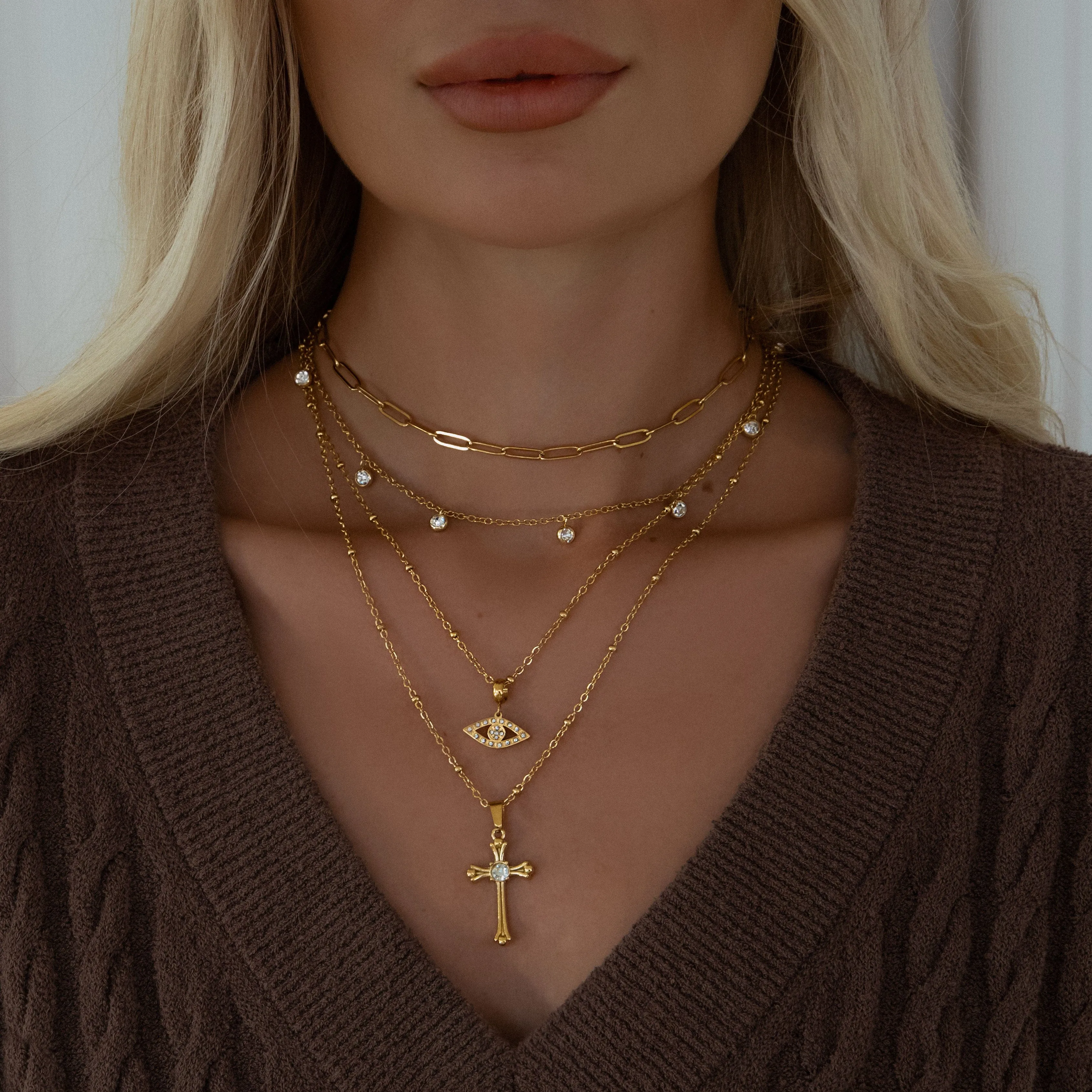 Antonella Cross Necklace