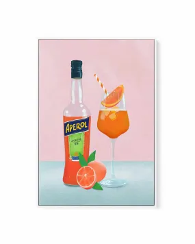 Aperol Spritz Cocktail by Petra Lizde | Framed Canvas Art Print