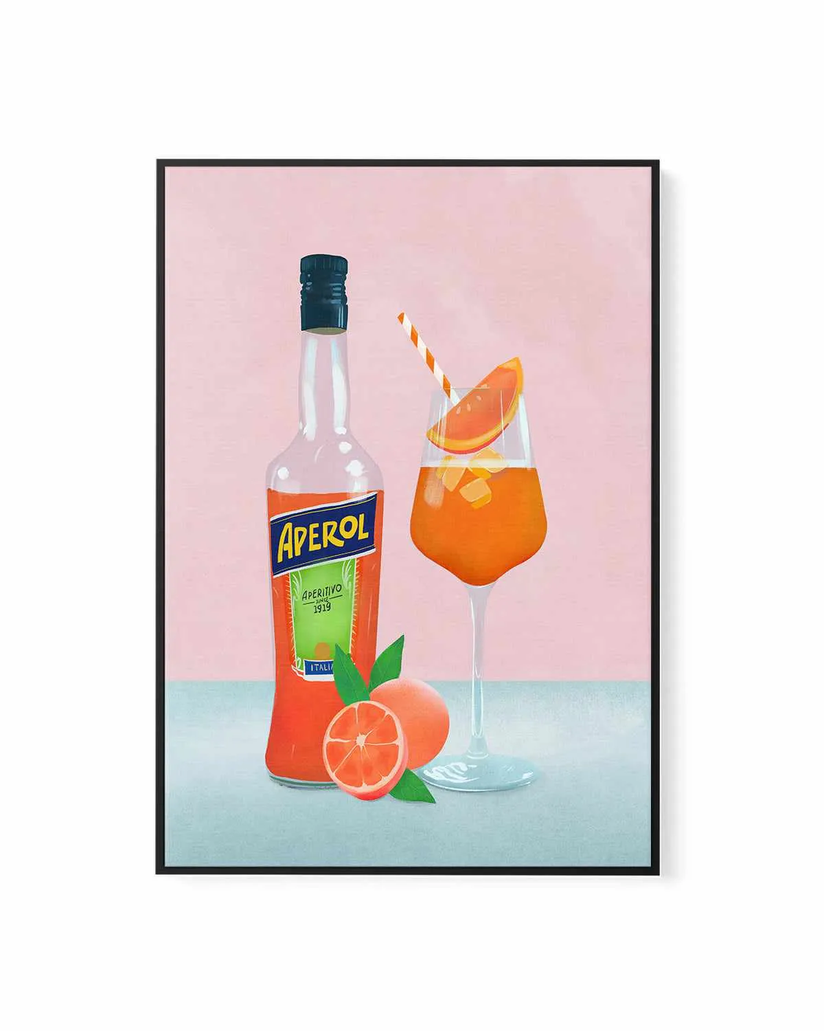 Aperol Spritz Cocktail by Petra Lizde | Framed Canvas Art Print