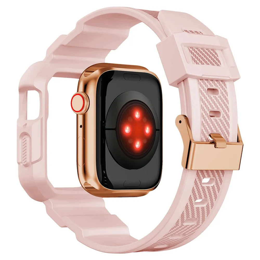 Apple Watch (38/40/SE/41MM) Plastik Cover og Rem - Lyserød