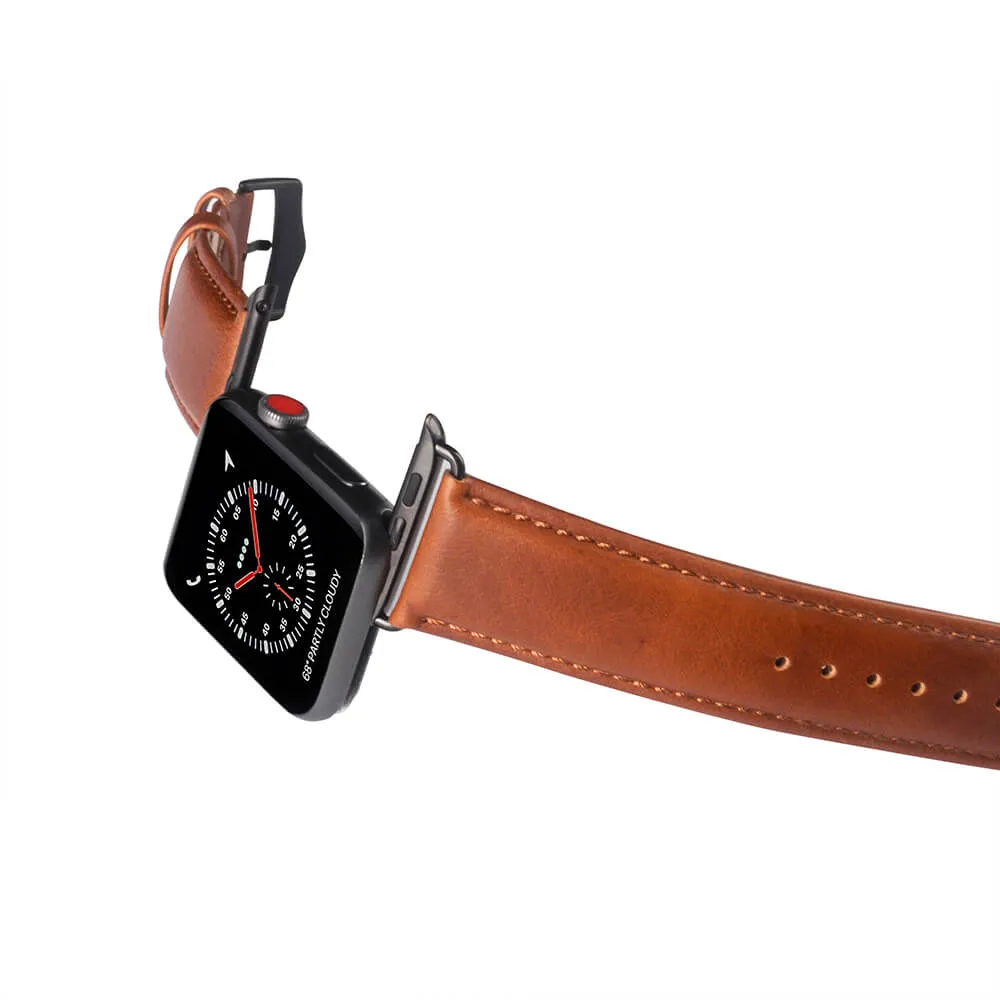 Apple Watch (42/44/SE/45/49mm) GEAR Buffalo Ægte Læder Rem - Brun