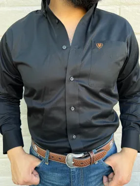 Ariat Solid Twill Black/Bronze Classic Long Sleeve Shirt