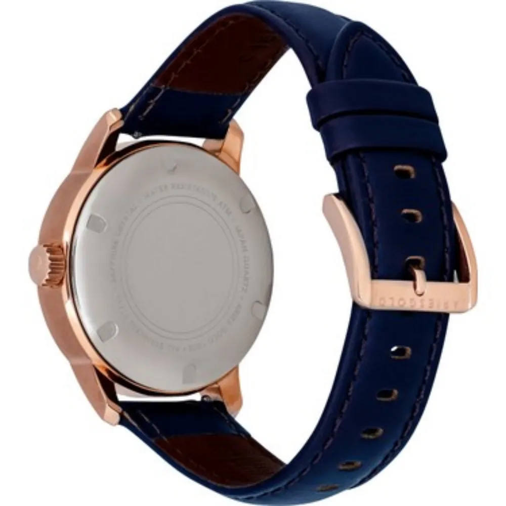 ARIES GOLD L 1028 RG-BU BLUE LEATHER WOMEN WATCH