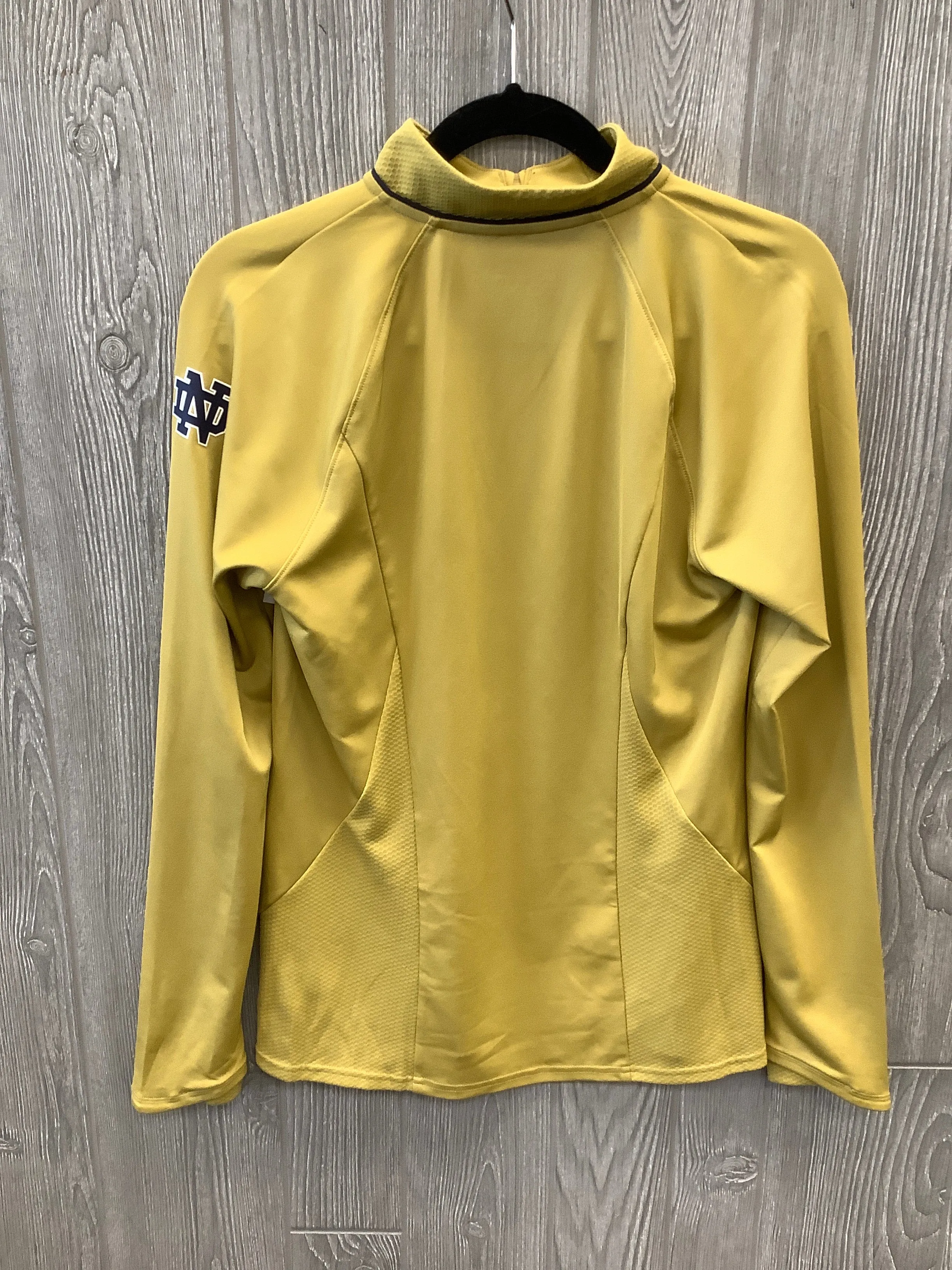 Athletic Top Long Sleeve Collar By Under Armour In Yellow, Size: S