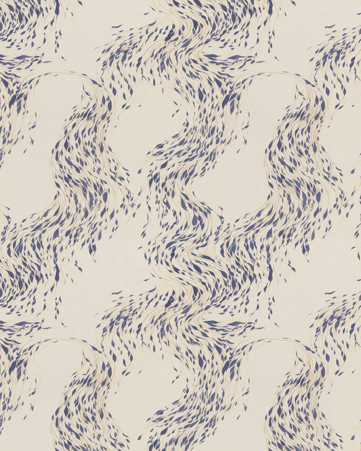 Atlantic Tides in Navy Blue Wallpaper