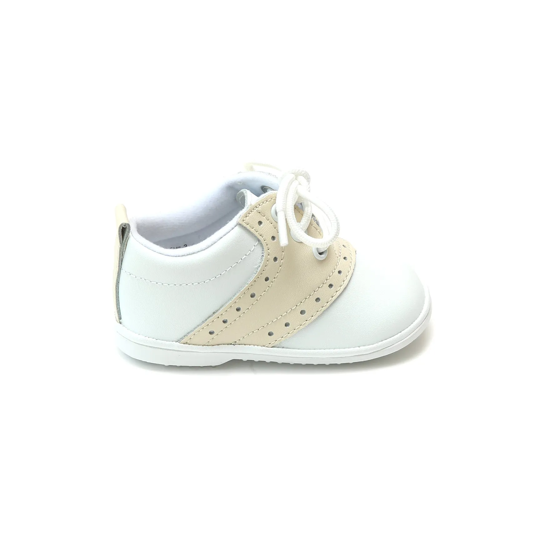 Austin Beige Leather Saddle Oxford Shoe (Baby)