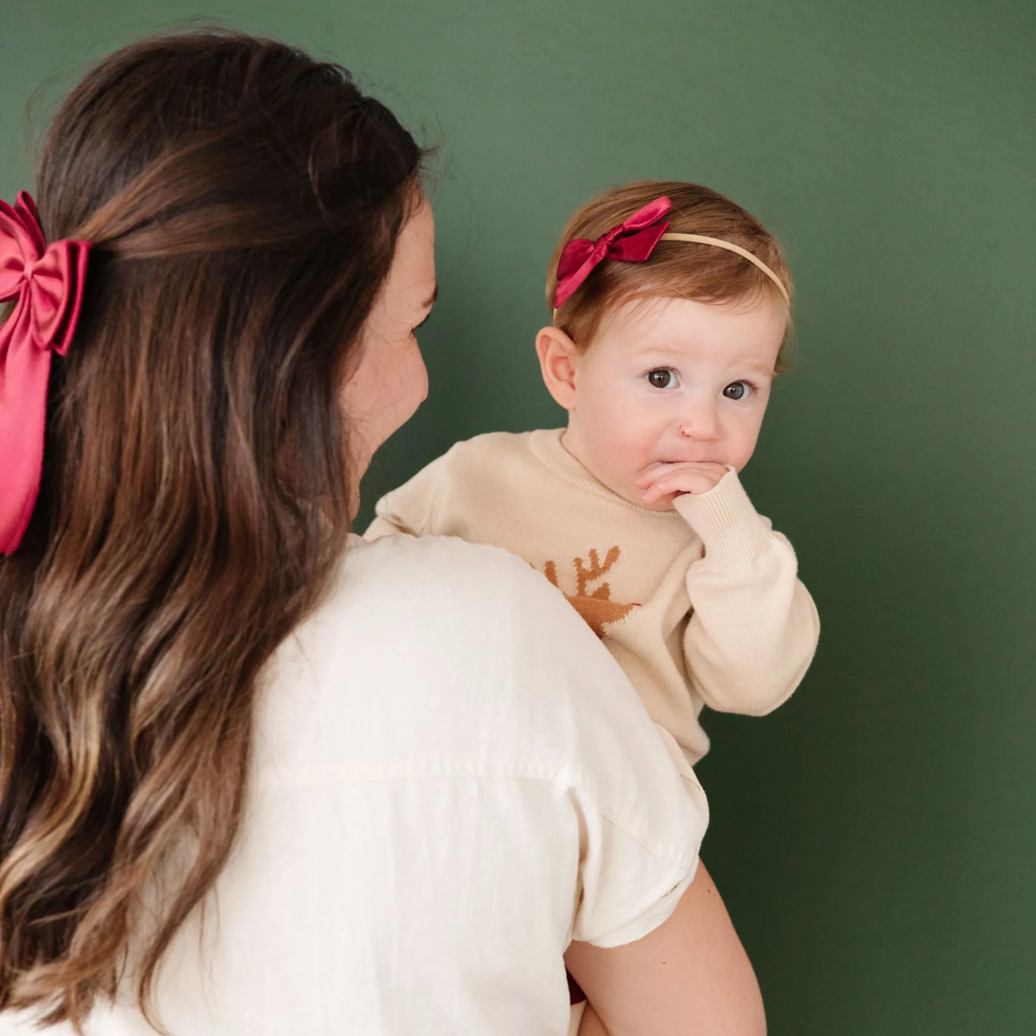 Baby Bow - Crimson Satin