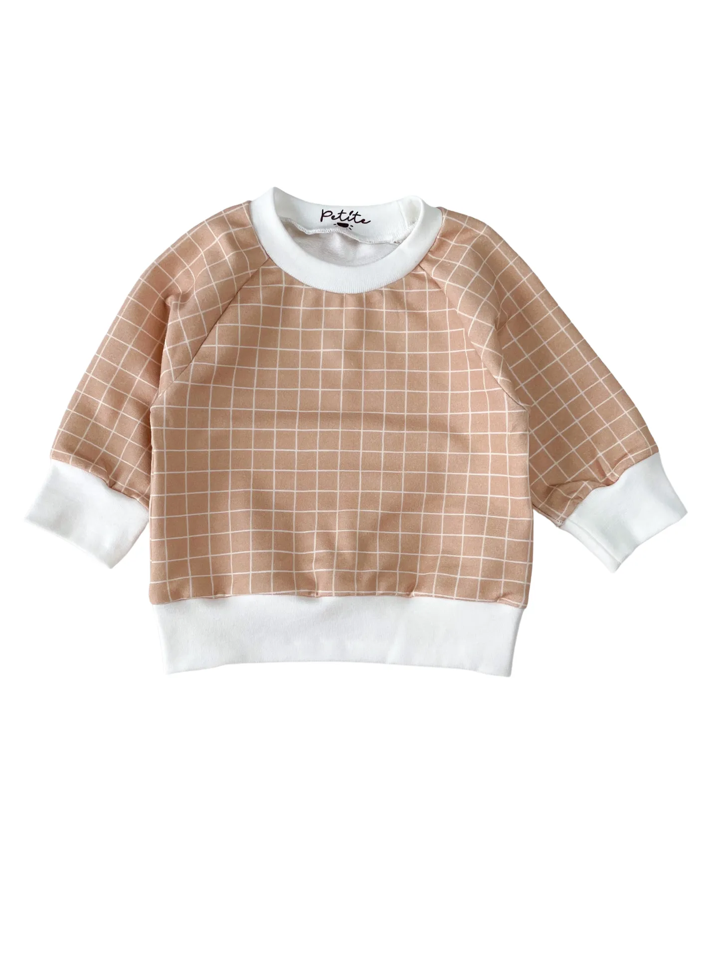 Baby cotton sweatshirt / caramel checkers