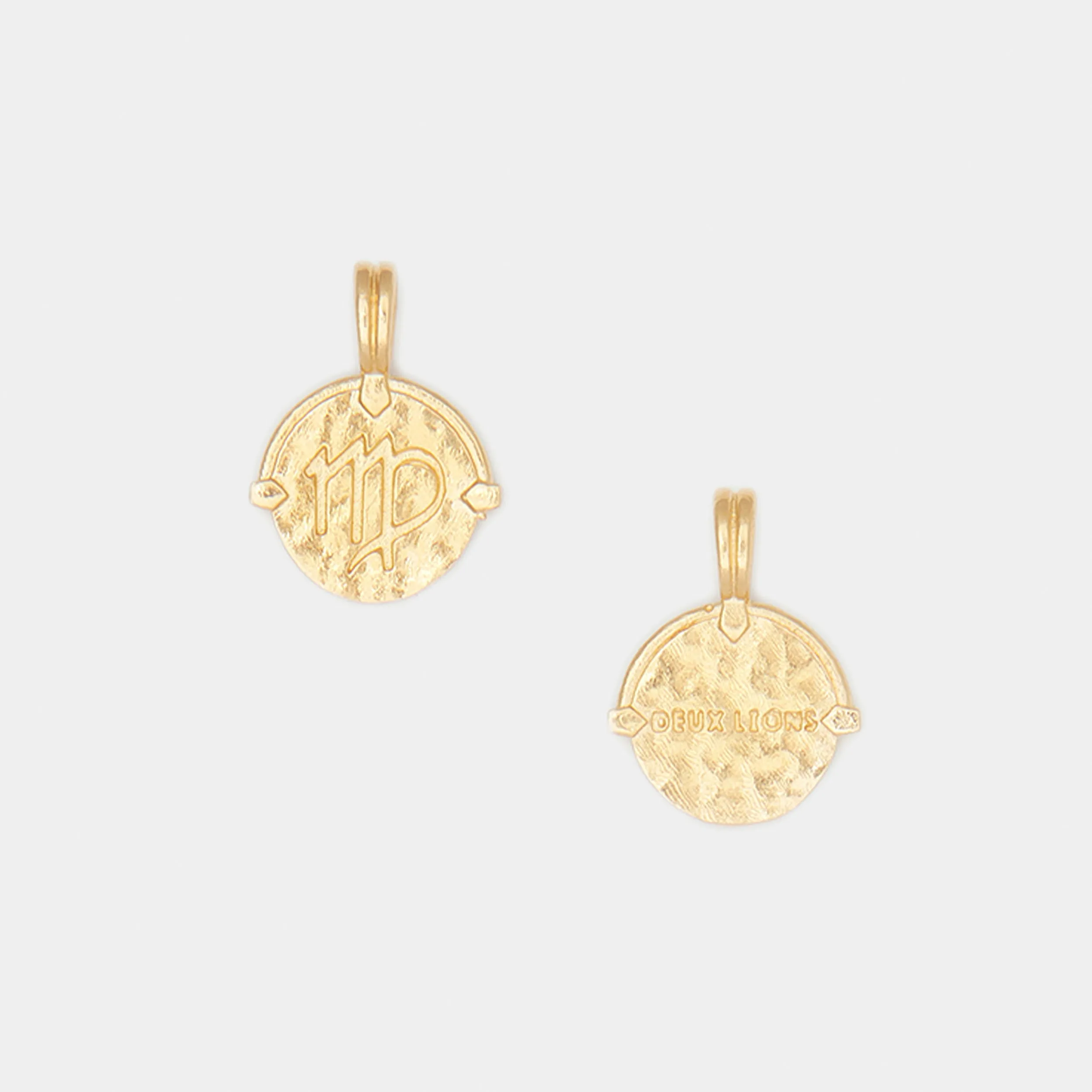 Baby Lion Tag and Zodiac Combo Necklace in Gold