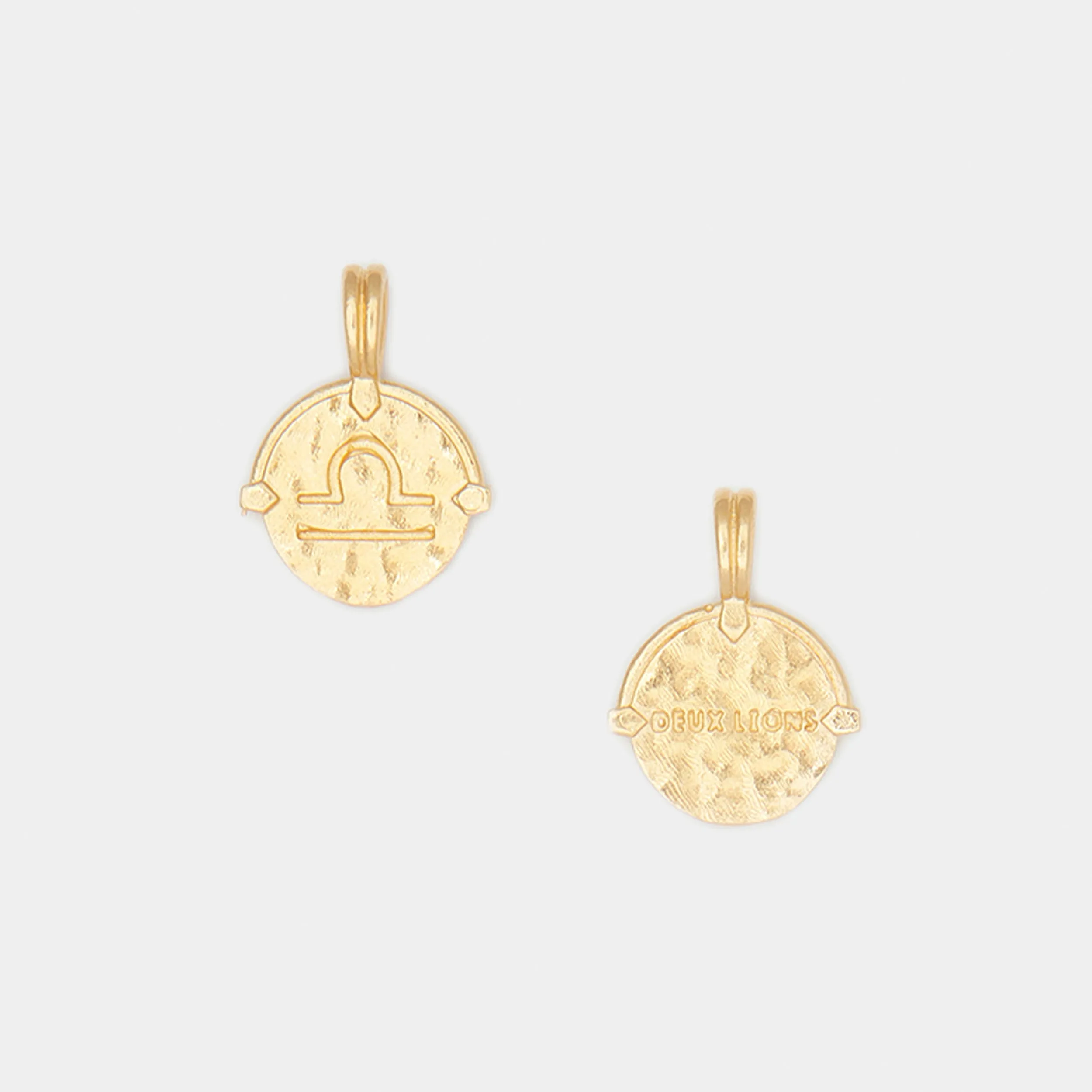 Baby Lion Tag and Zodiac Combo Necklace in Gold