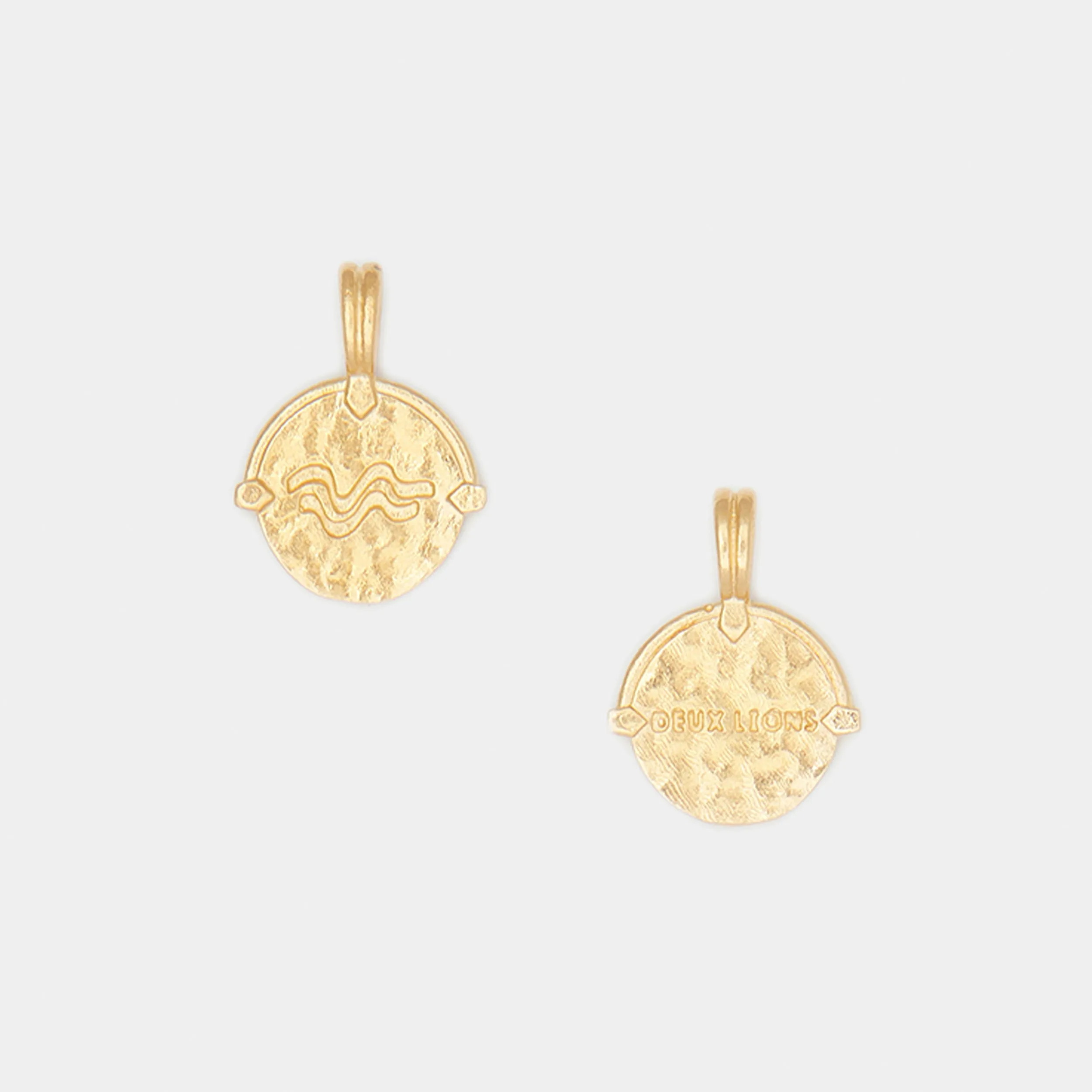 Baby Lion Tag and Zodiac Combo Necklace in Gold